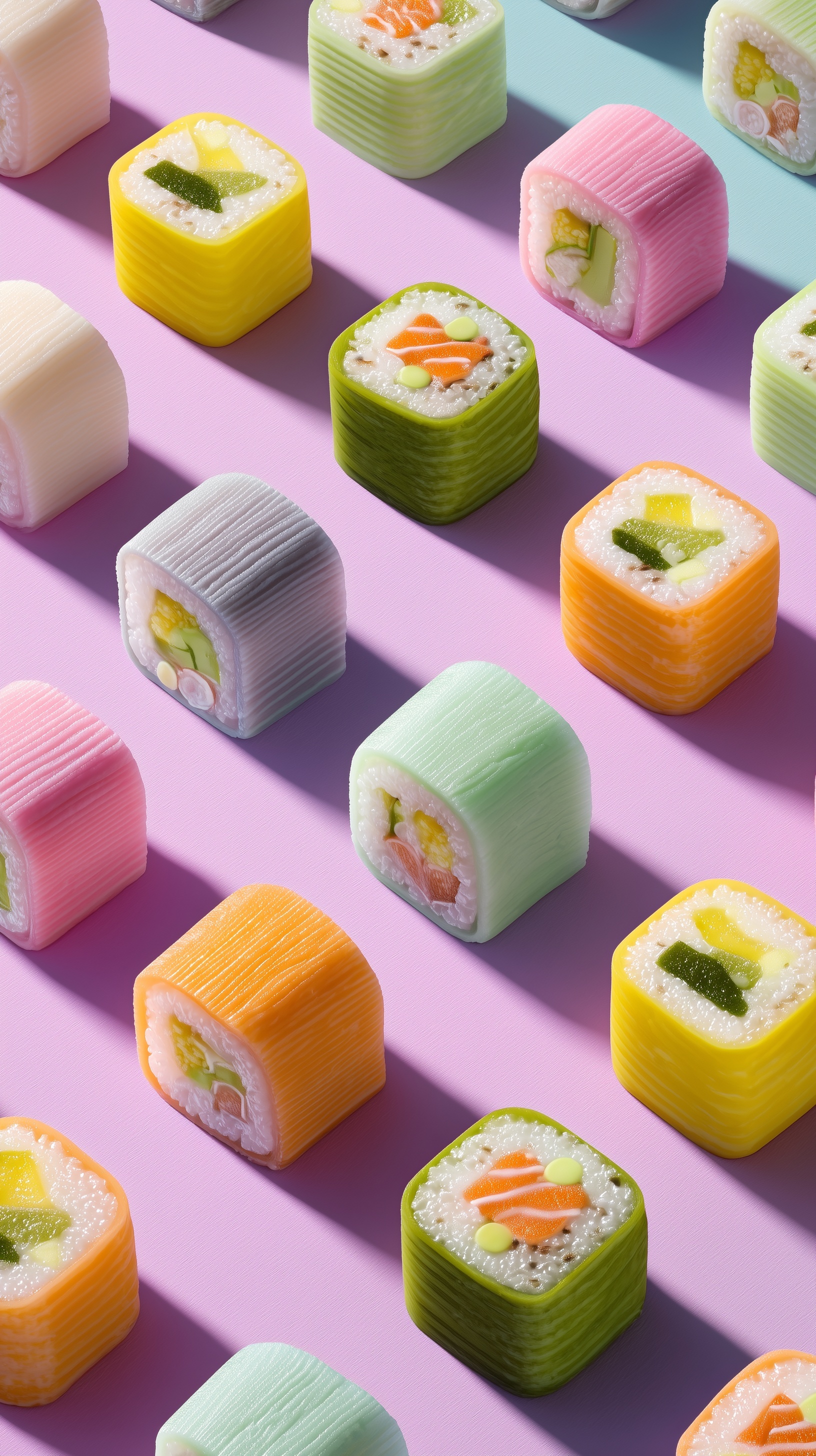 Colorful Paper-Cut Sushi Rolls: Artful Delights
