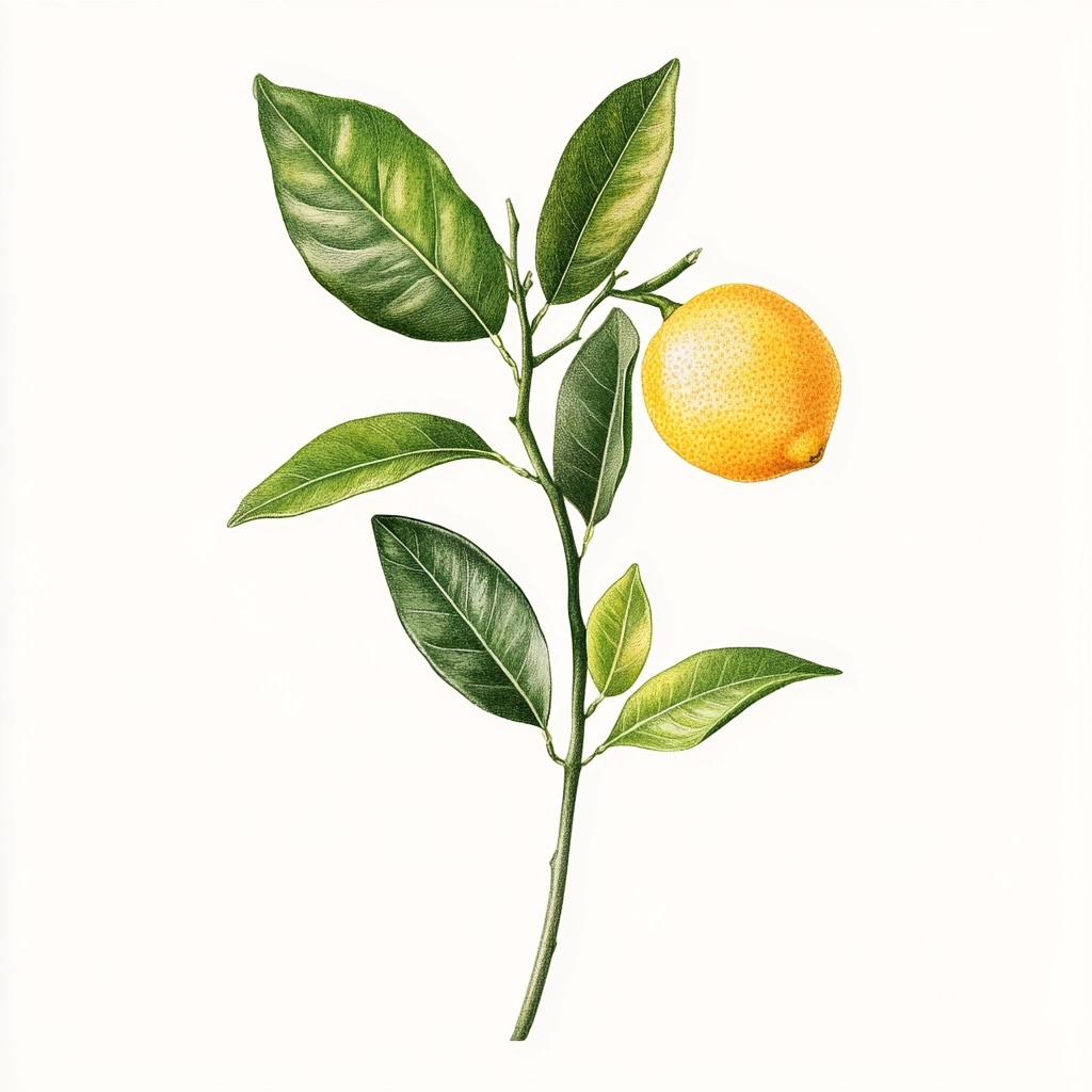 Vibrant Lemon Branch Illustration for Your Space