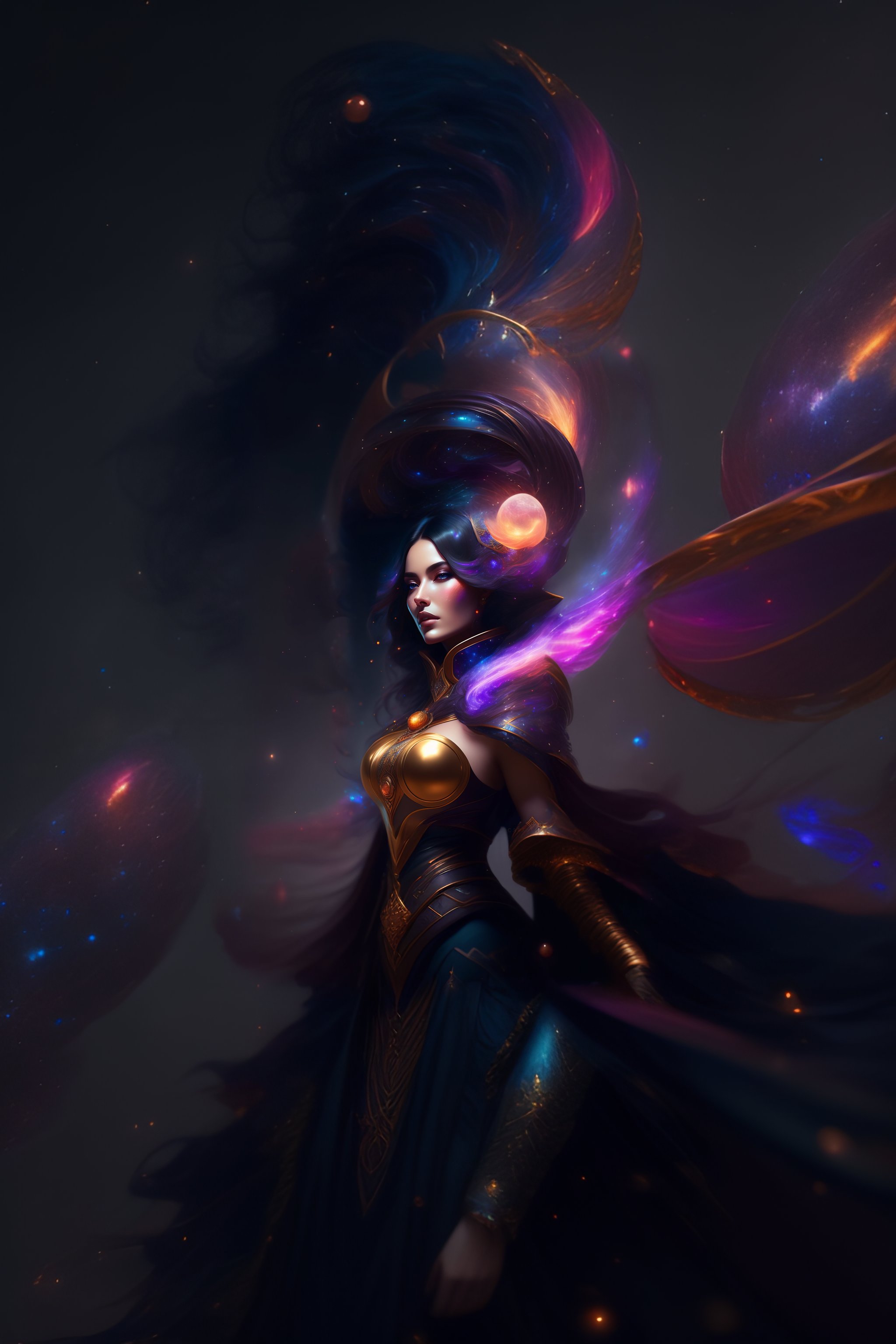 Galactic Sorceress: Concept Art Portrait by Greg Rutkowski