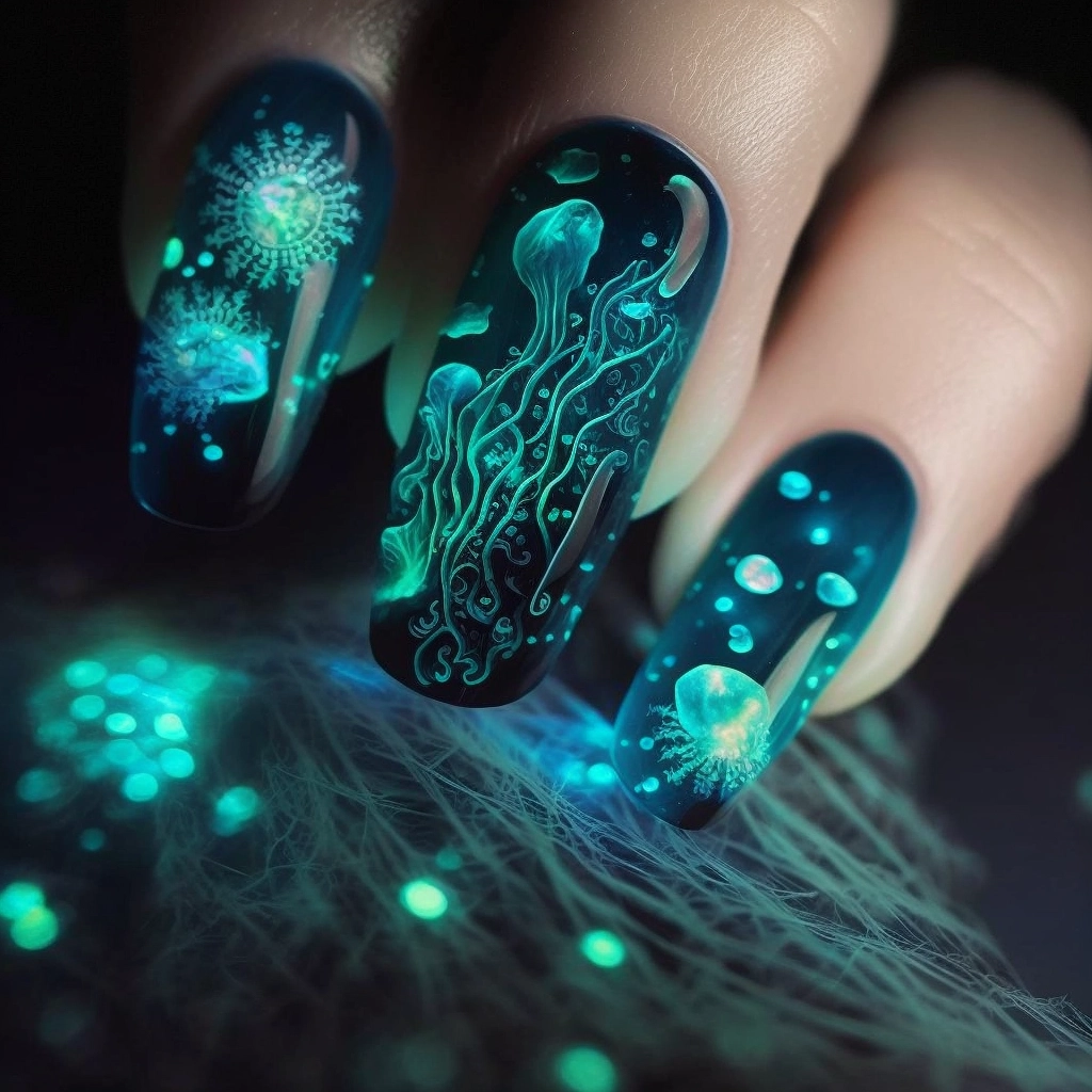 Glowing Manicure: Bioluminescent Nails