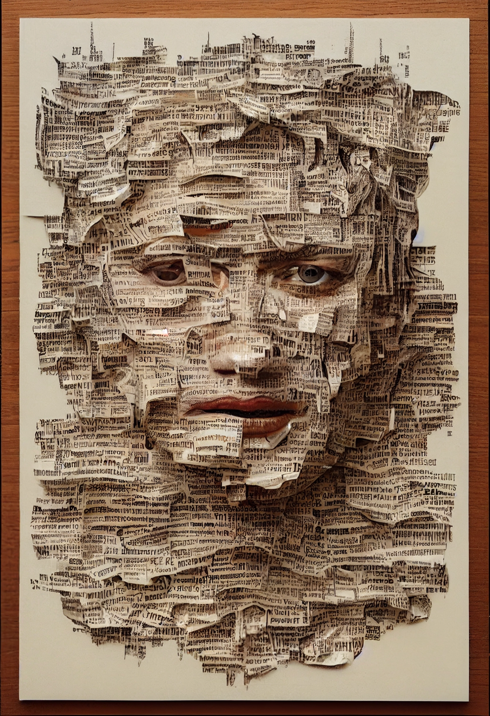 Newsprint Portrait: Unique Artwork for Your Home