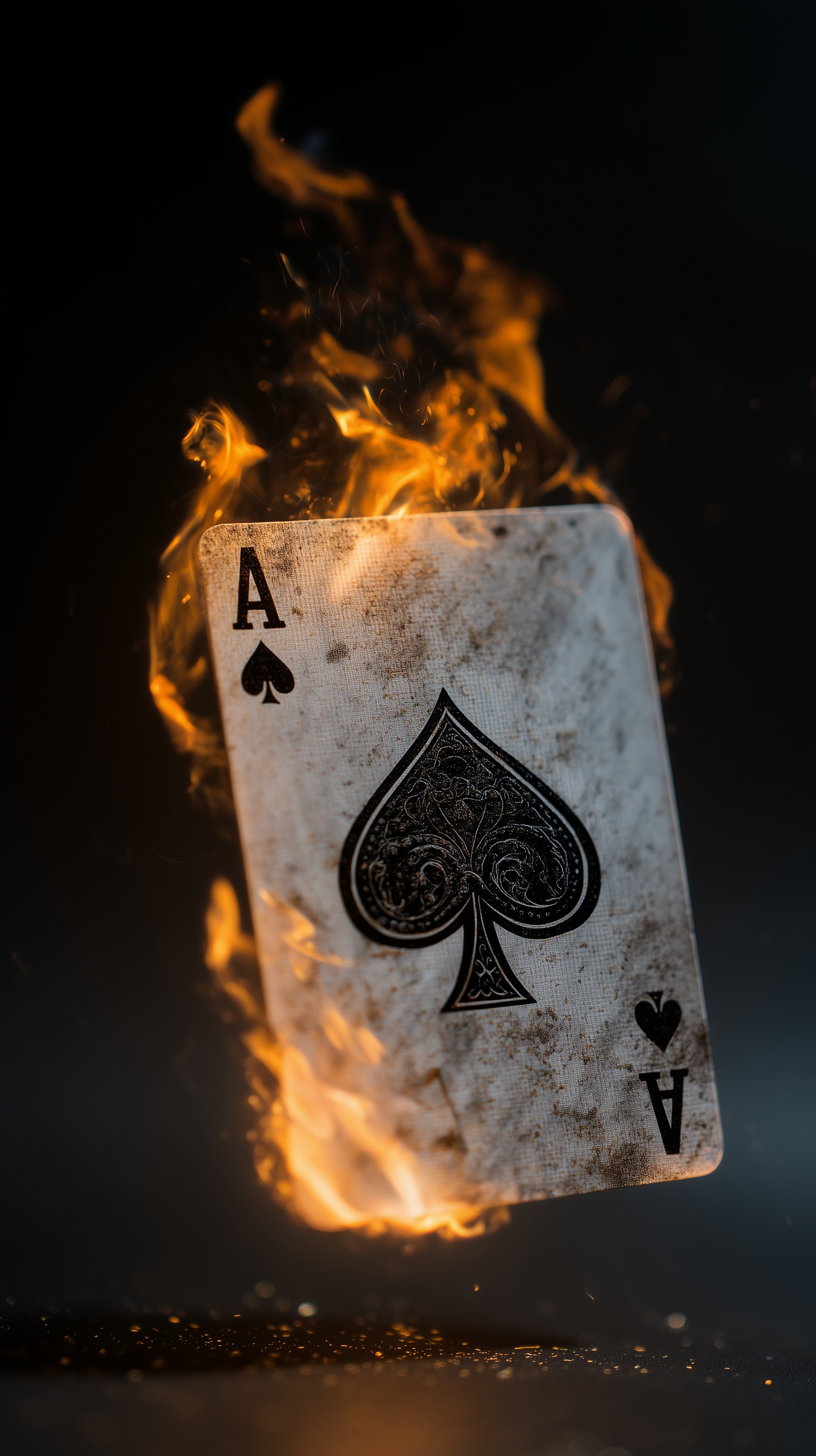 Fiery Ace of Spades Mobile Wallpaper – Ultra HD