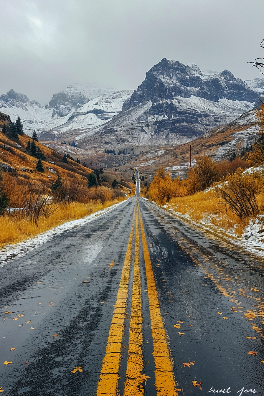 Scenic Iceland: Nostalgic 4k Wallpaper of Mountains & Empty Road