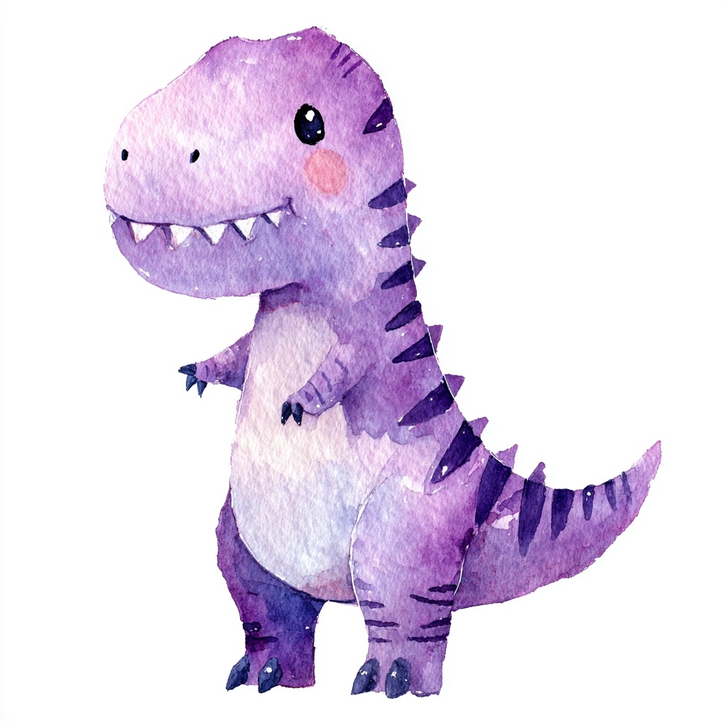 Adorable Baby T-Rex in Bright Purple Pastels