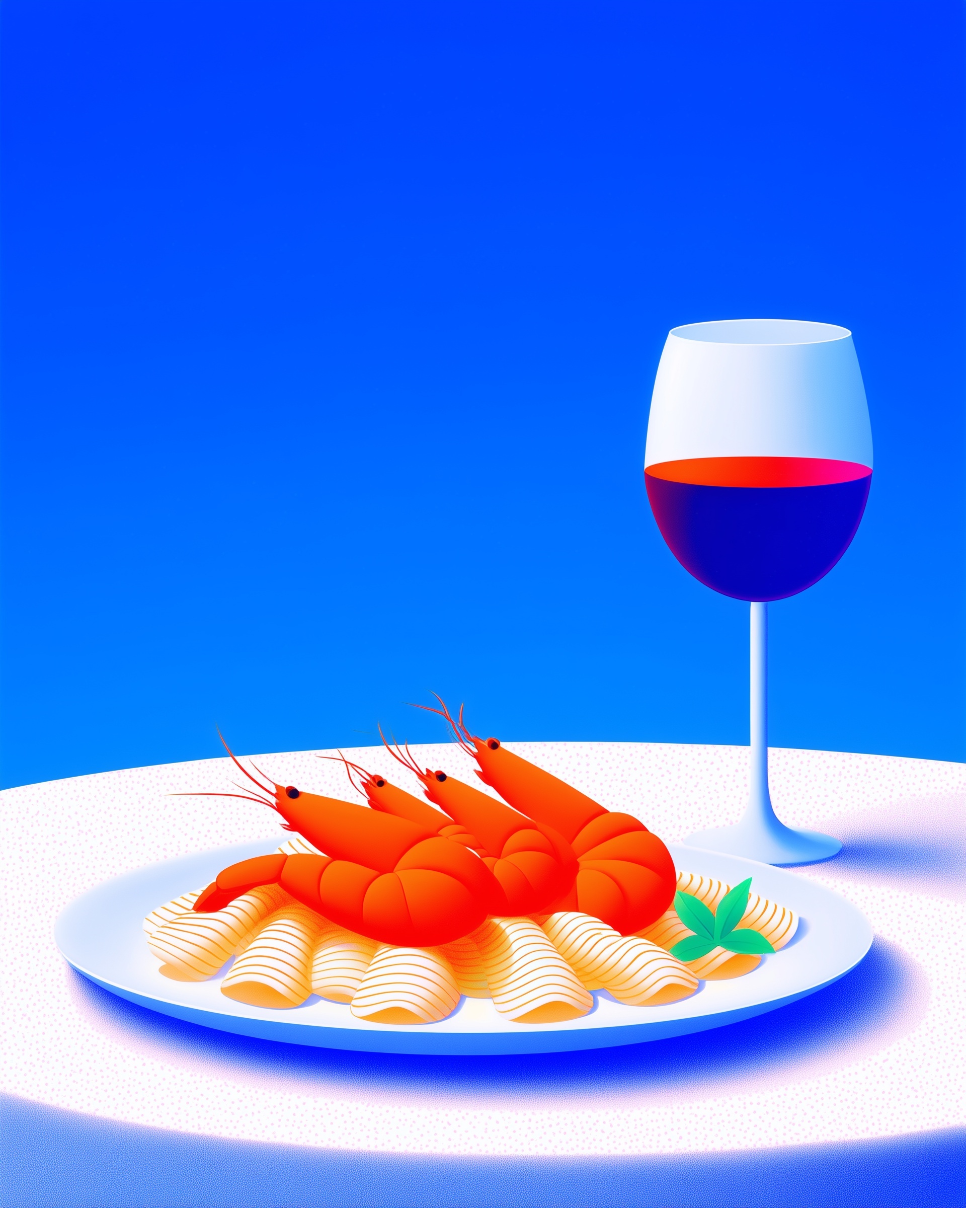 Elegant Dining: Wine & Shrimp Pasta Delight