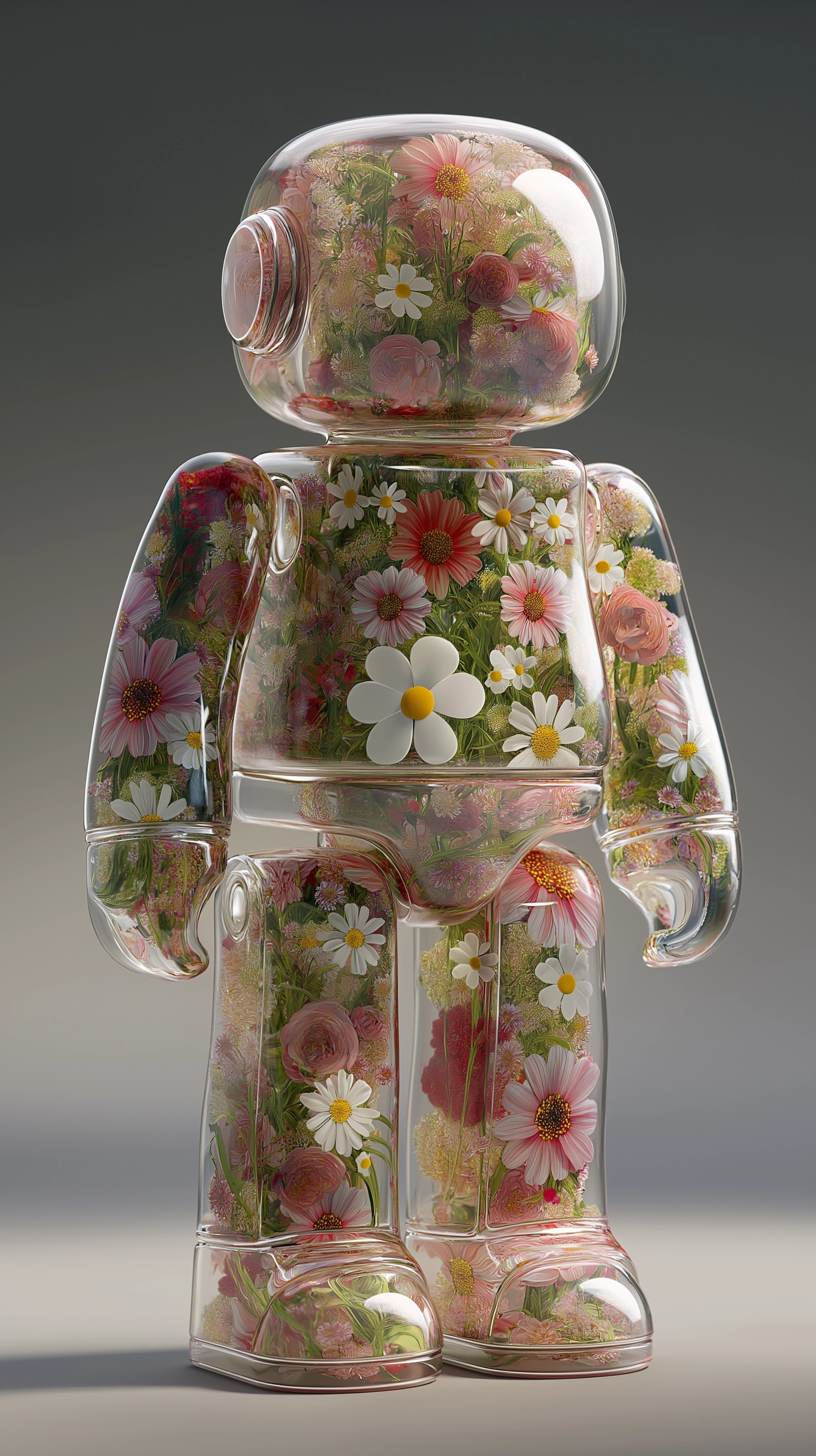 Collectible Vinyl Figure: Floral Transparent Robot
