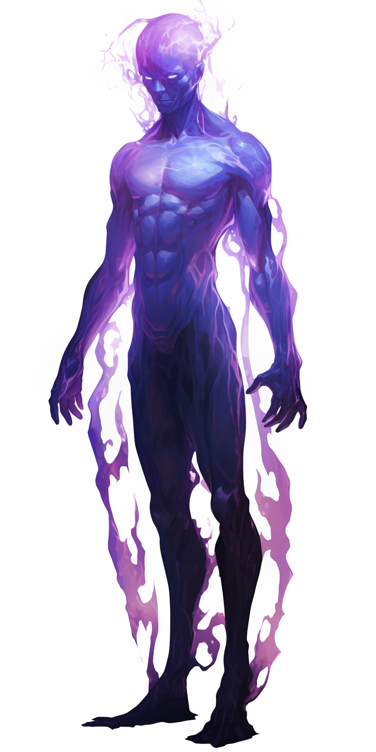 Mystical Amethyst Guardian - Glowing-eyed Hero in Painterly Digital Art