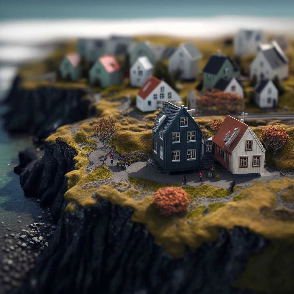 Icelandic Coastal Homes in Tilt Shift HD