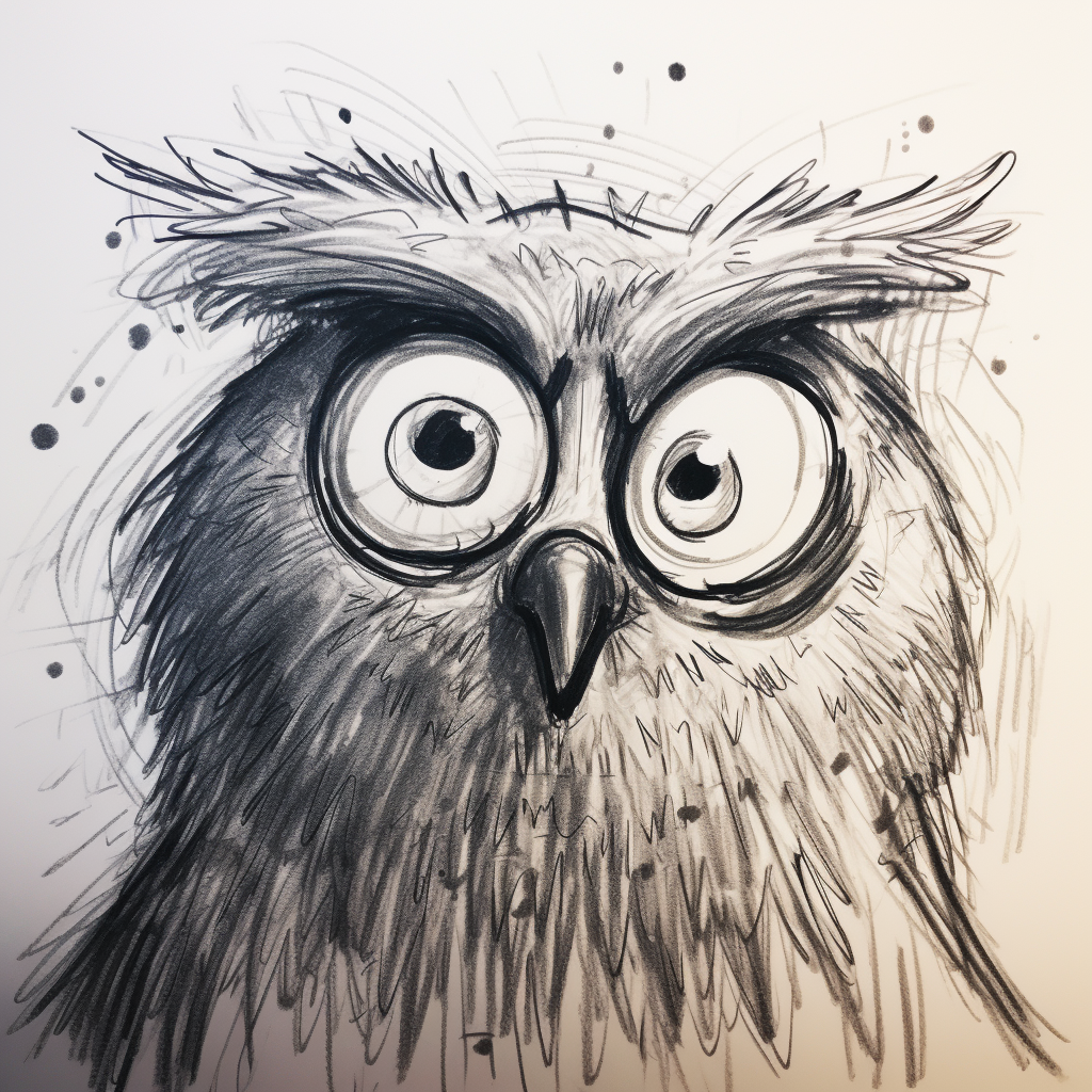 Quirky Owl Sketch: Adorable & Artistic Pencil Drawing