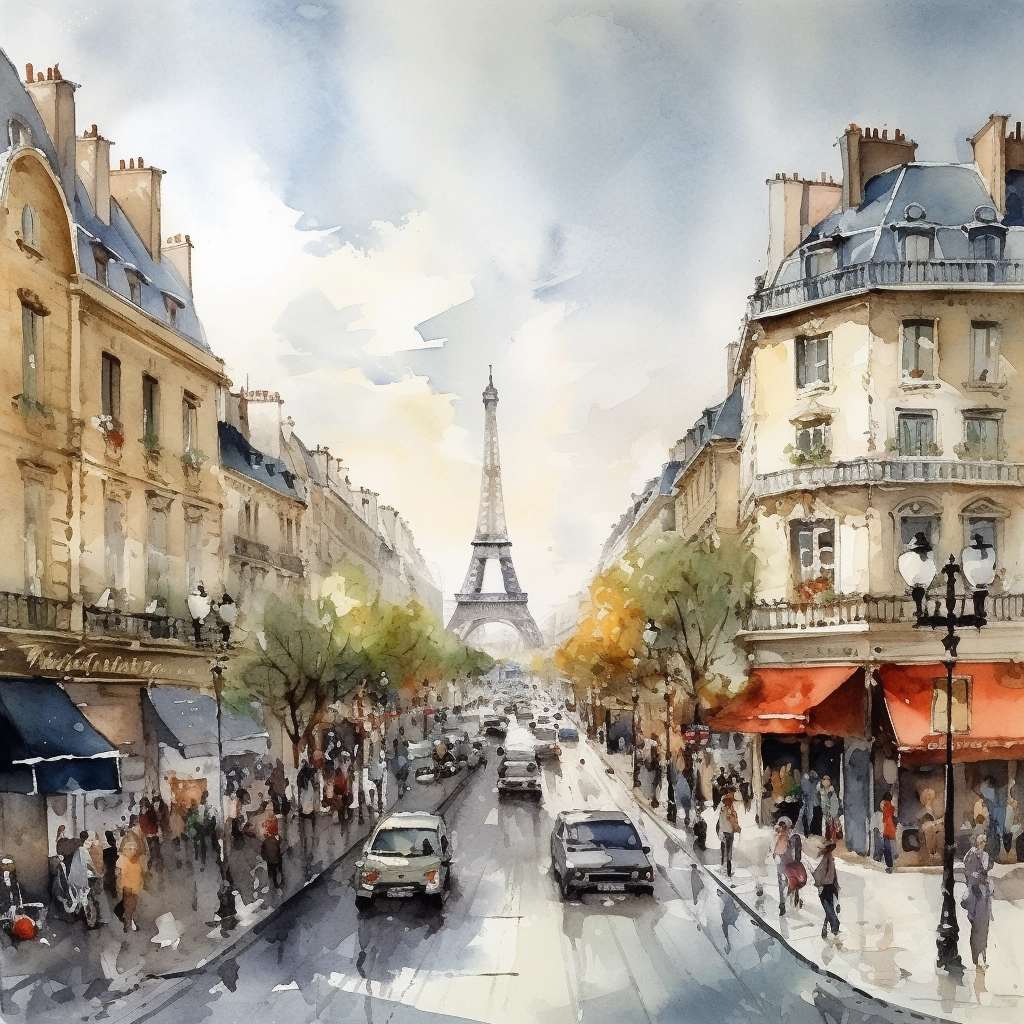 Parisian Charm in Watercolor