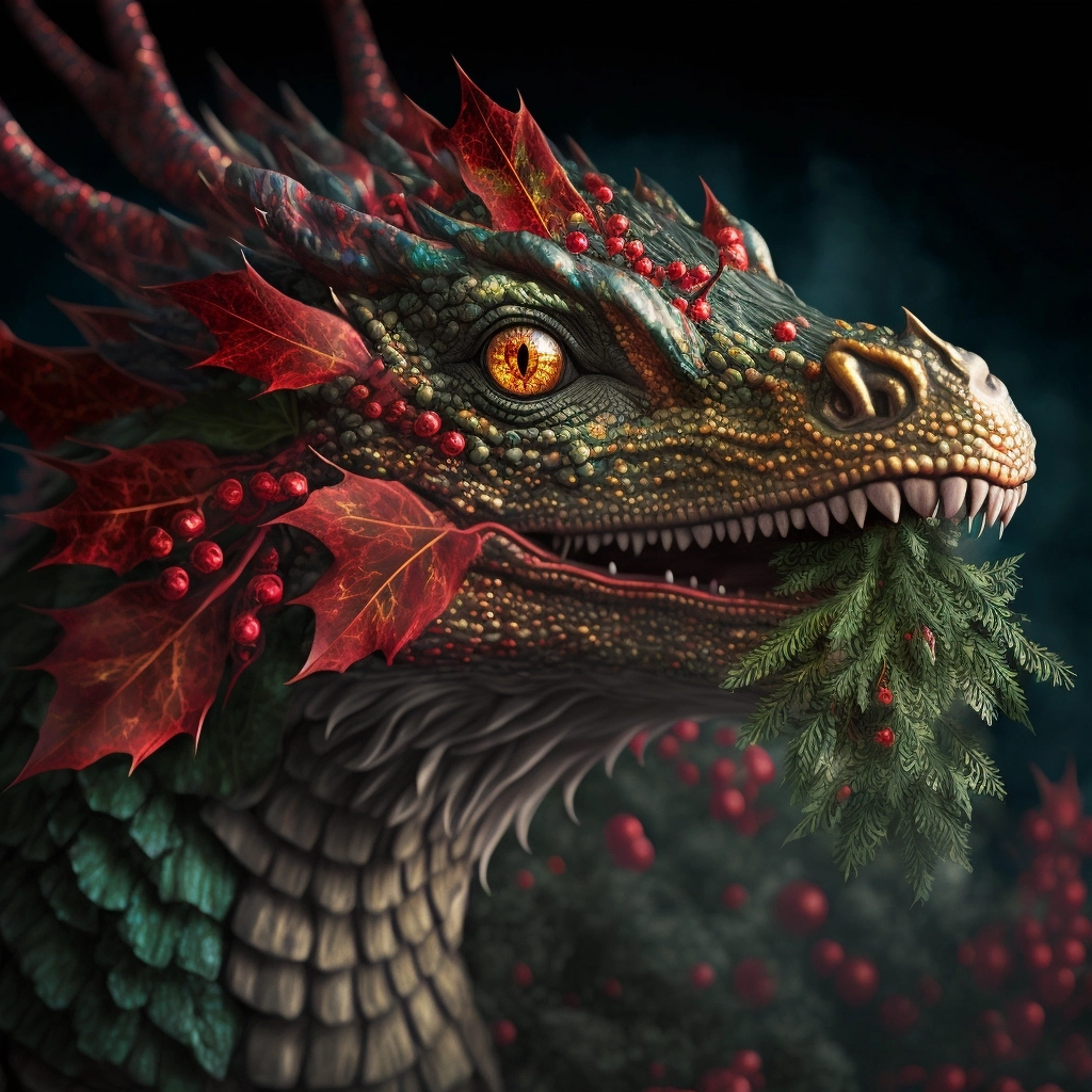 Dragon of Yule: Hyper Realistic Fantasy Art