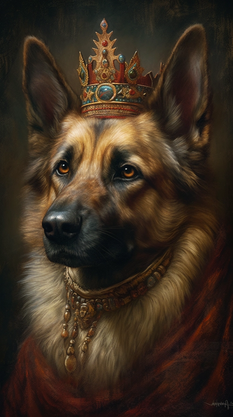 Royal Dog Portrait: Lee Bogle-inspired Renaissance Art