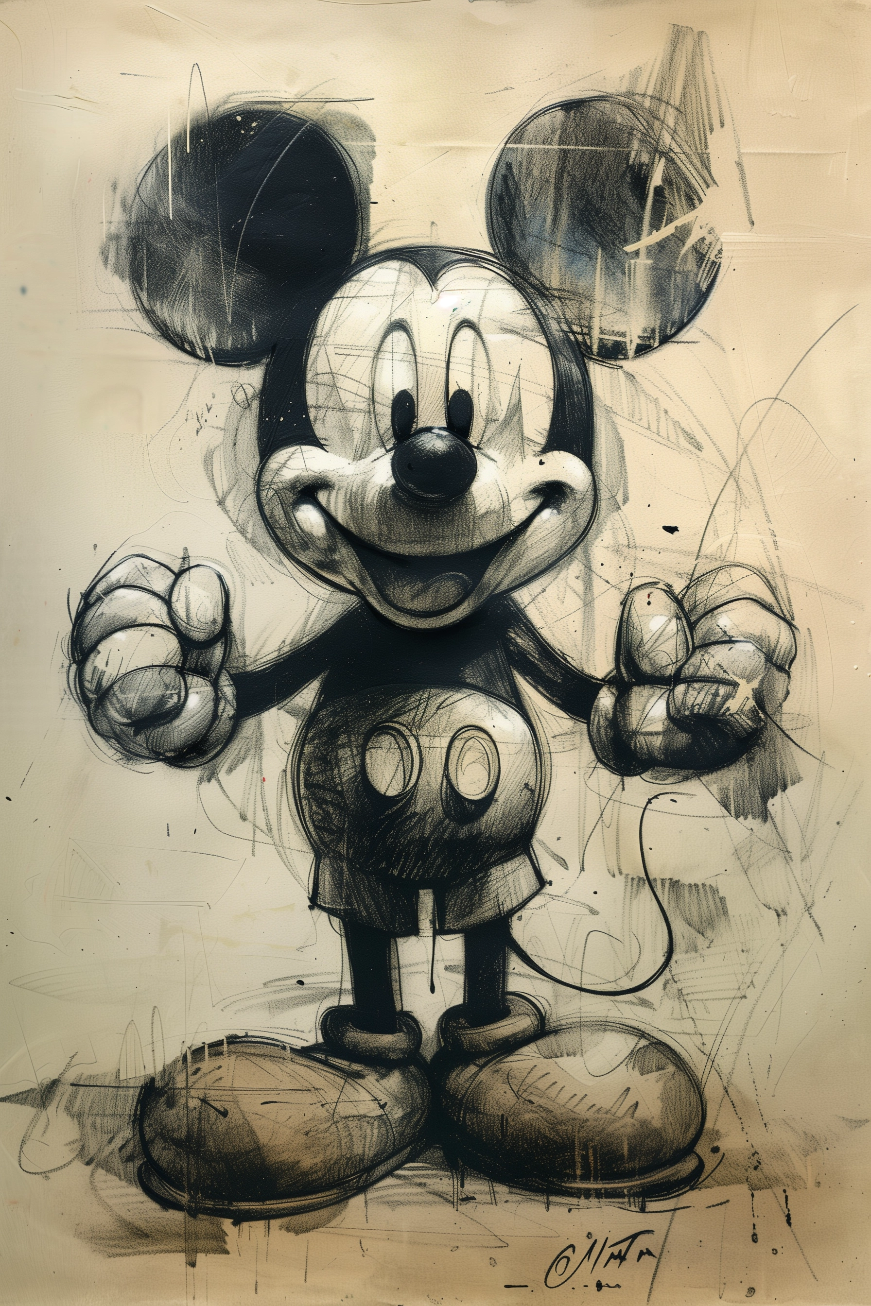 Mickey Mouse Sketch by Edytha Grzybm - Comic Art