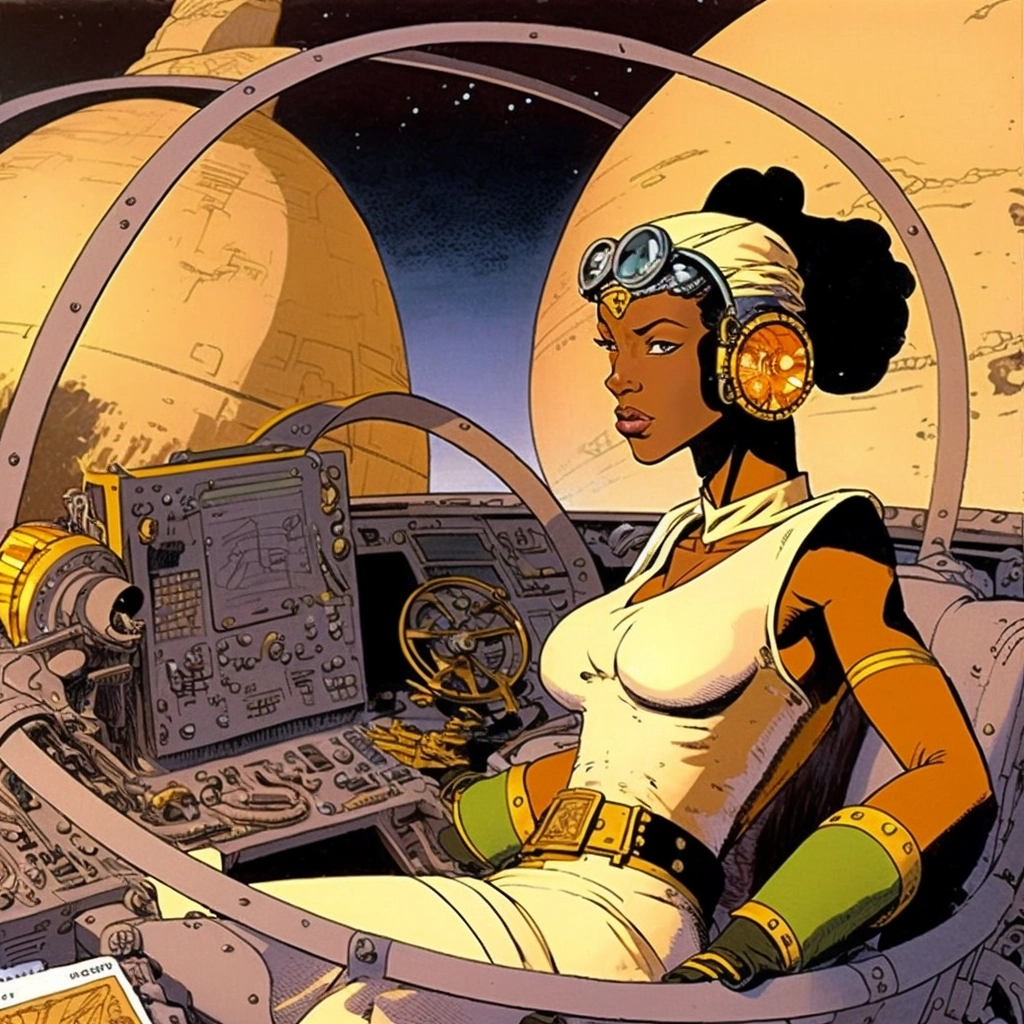 Female Nubian Admiral Leads Starship to Saturn