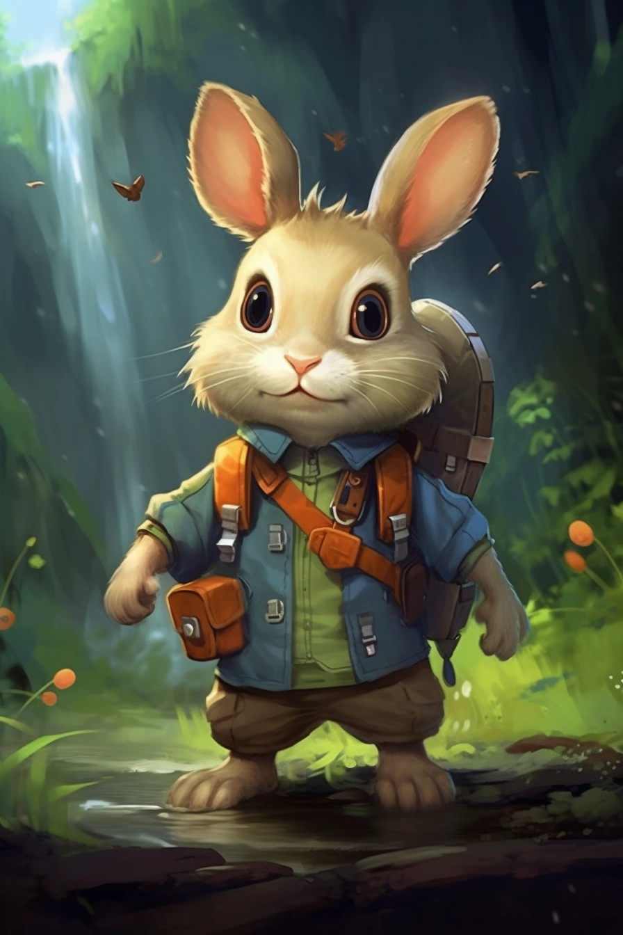 Brave Swamp Rabbit: Explore with Cute Graphics