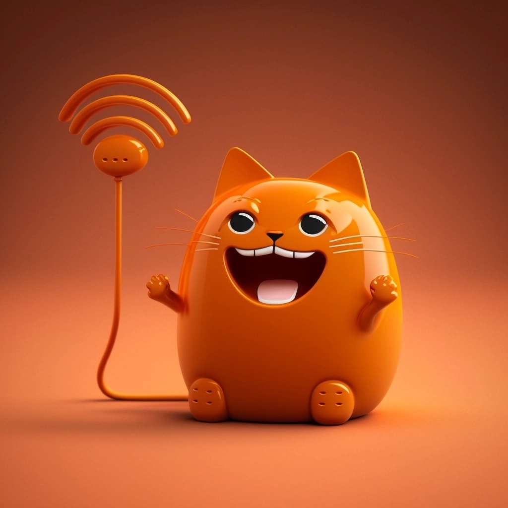 Connect with Your Feline Friend: WiFi-Enabled Orange Cat