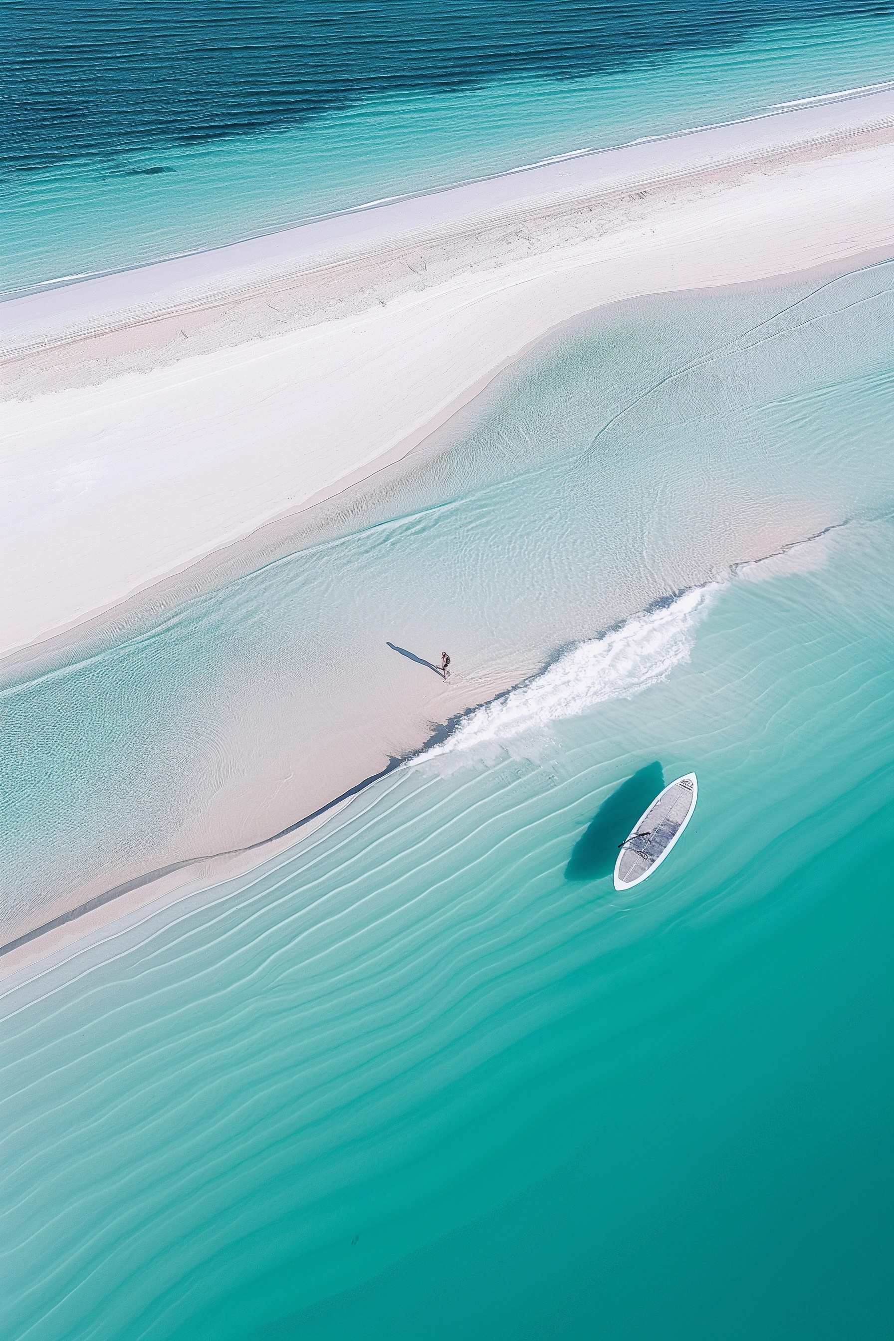 Serene Aerial View of a Tropical Beach Paradise