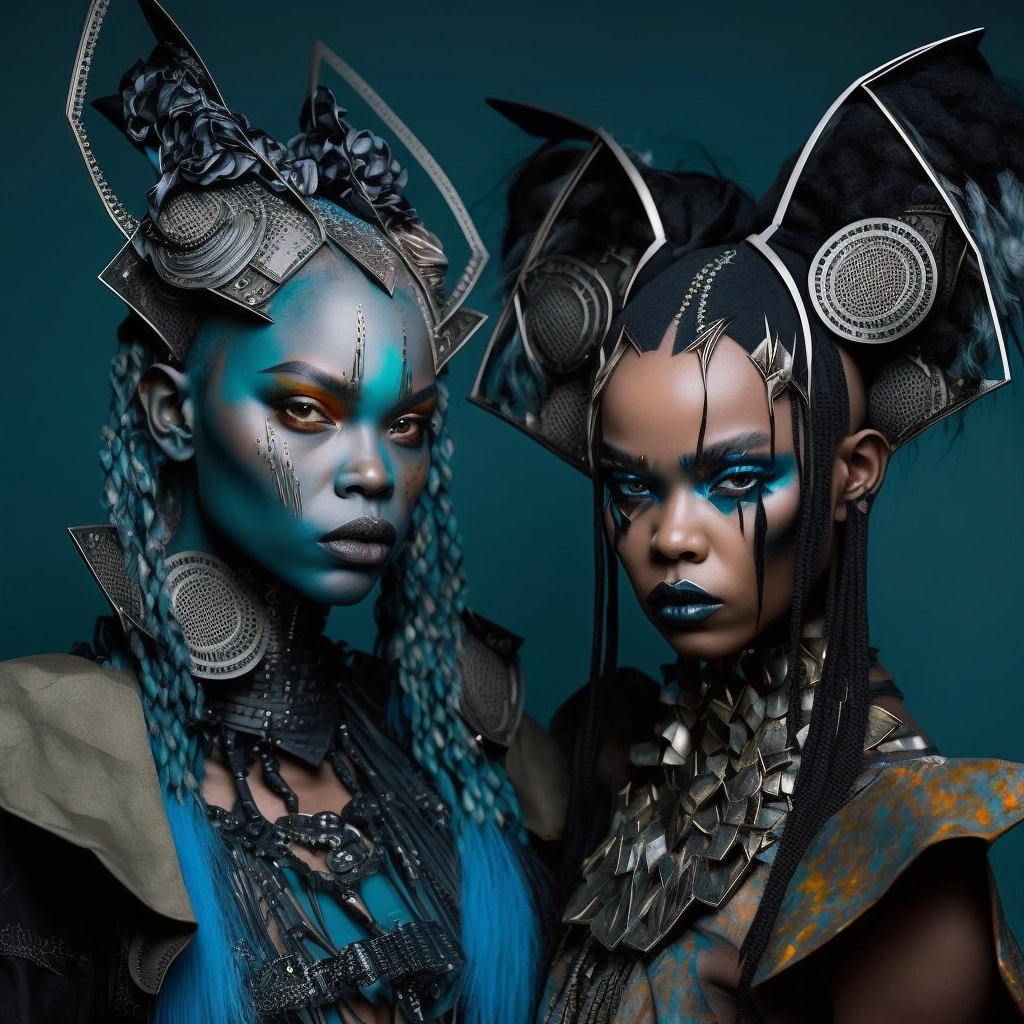 Futuristic Cybergoth Fashion: Ultra-Sharp Photography