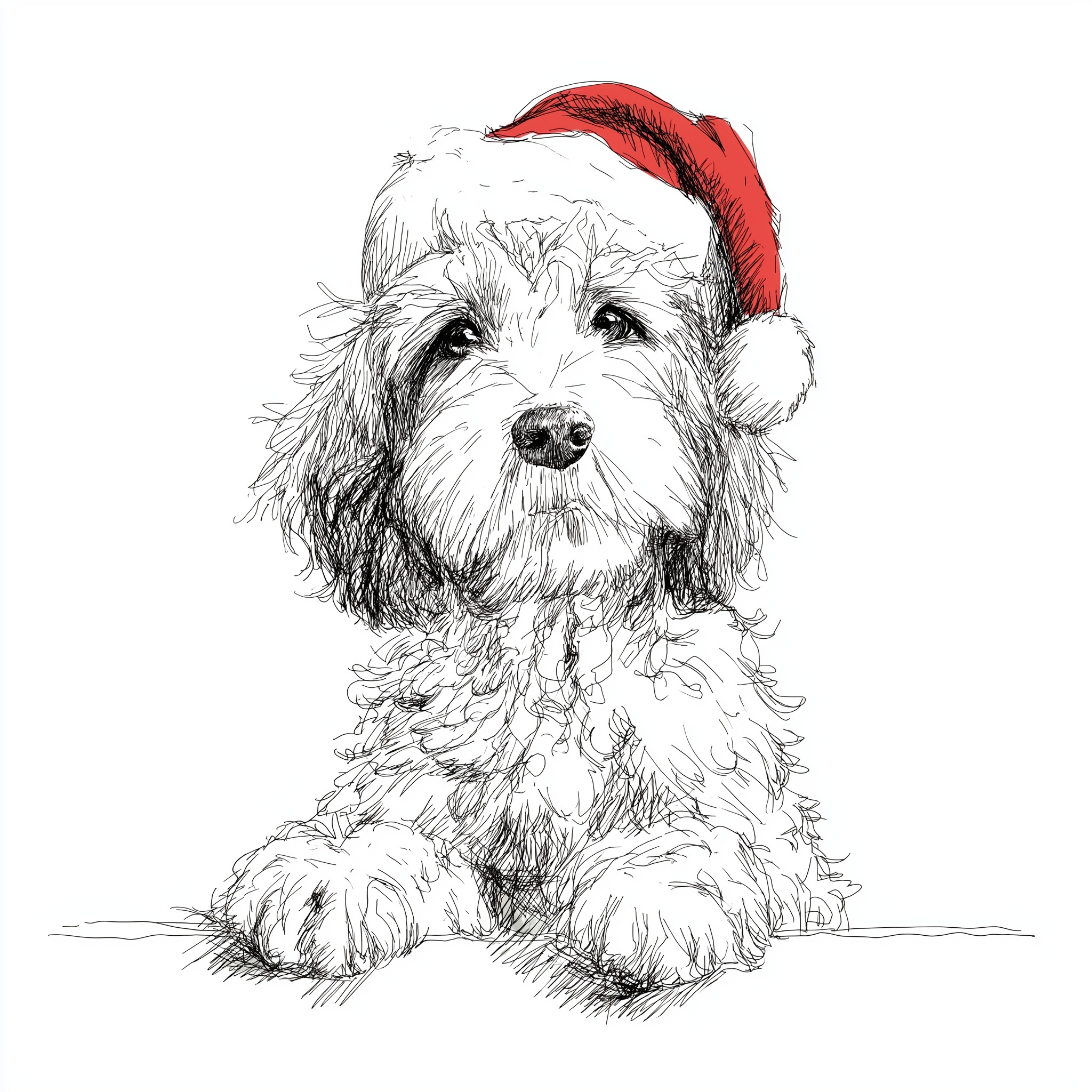 Charming Cockapoo Santa Hat Design for Holiday Tees