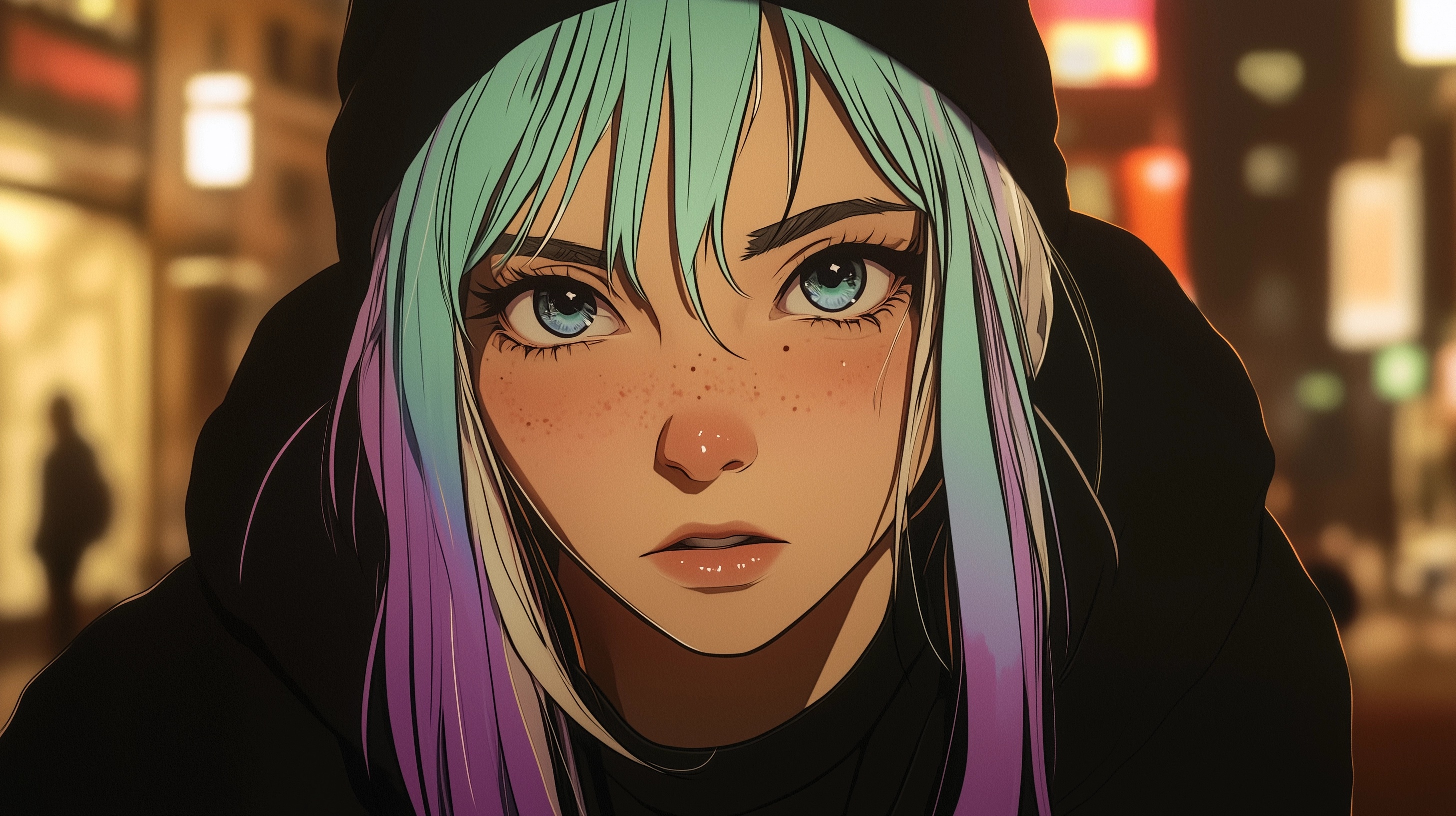 Explore Androgynous Anime in a Night Cityscape