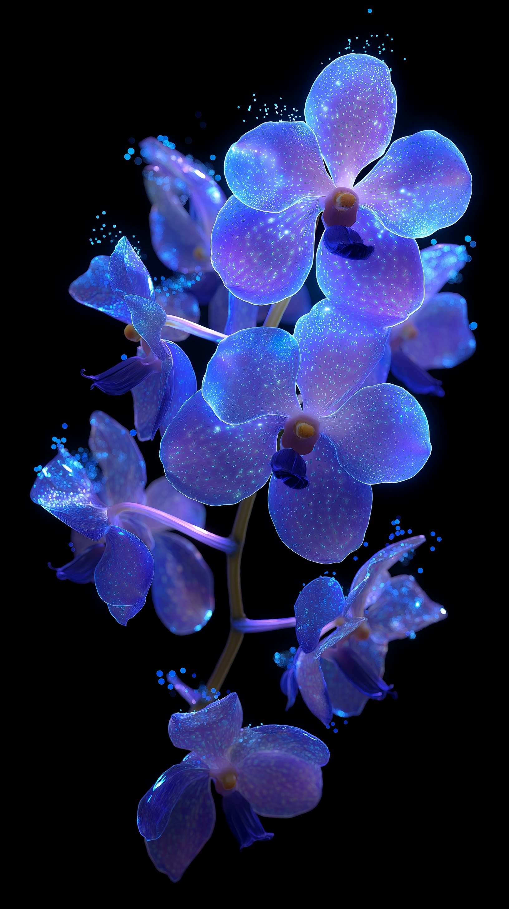 Bioluminescent Vanda Orchid: Iridescent Dreamscape