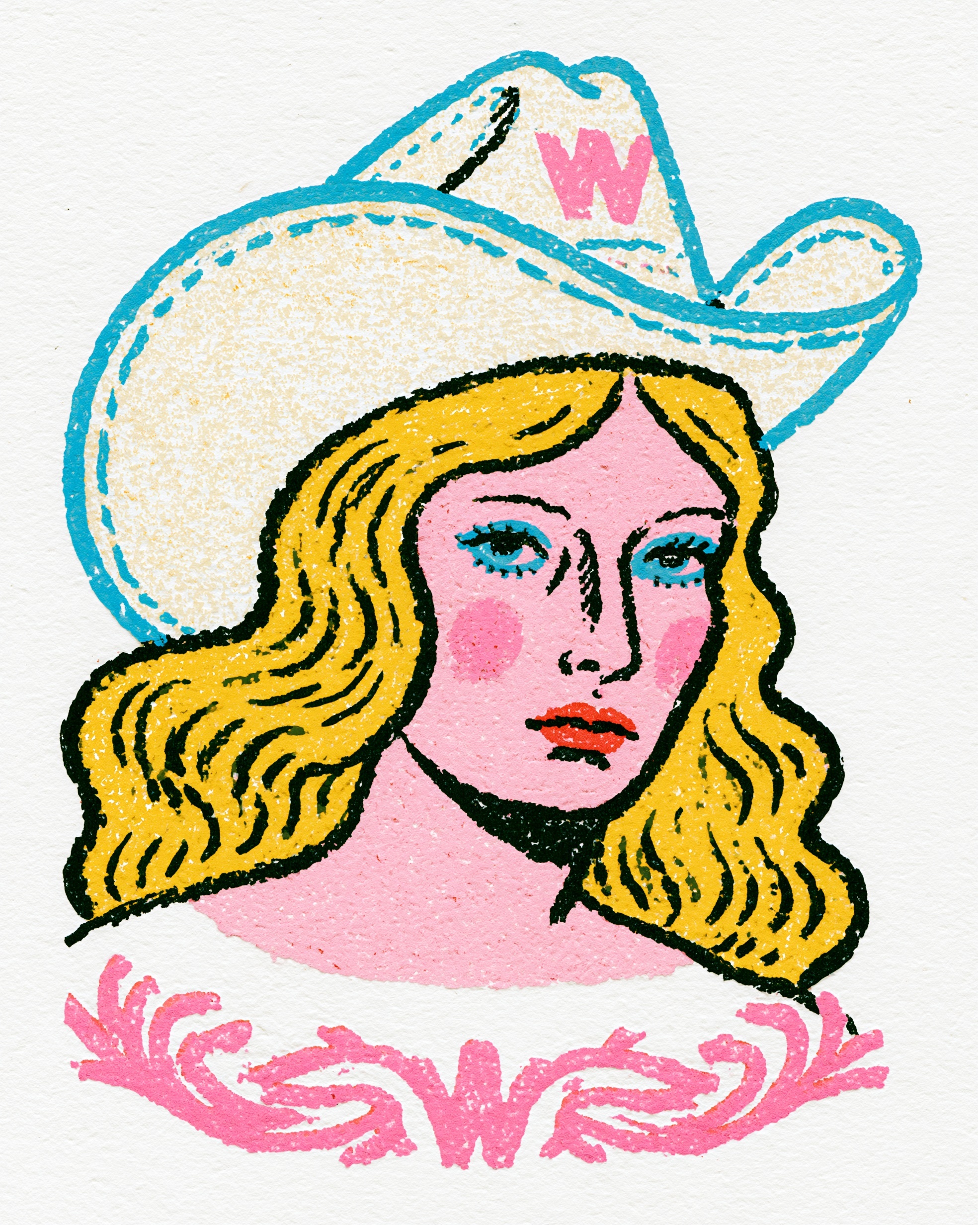 Blonde Cowgirl Logo: Bold and Unique Design