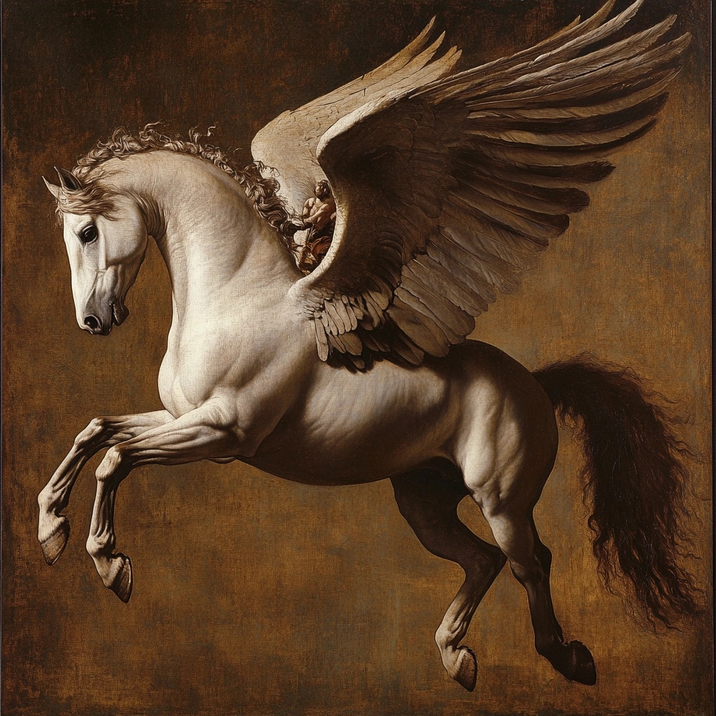 Caravaggio's Pegasus: A Majestic Mythical Masterpiece