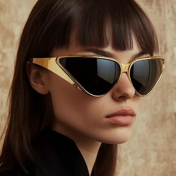 Stylish Geo-Shaped Metal & Plastic Sunglasses