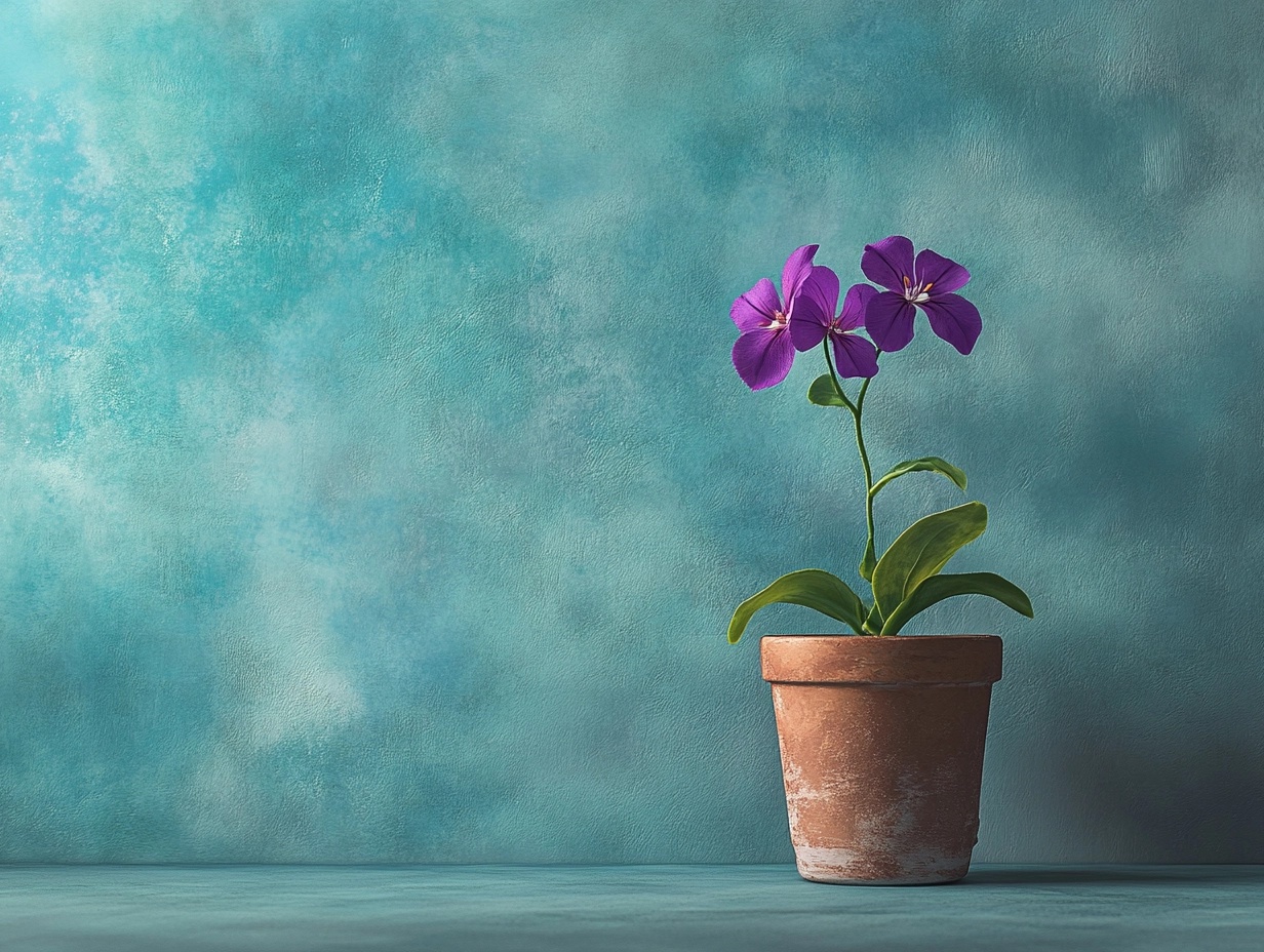 Elegant Polished Flower Pot on Solid Color Background