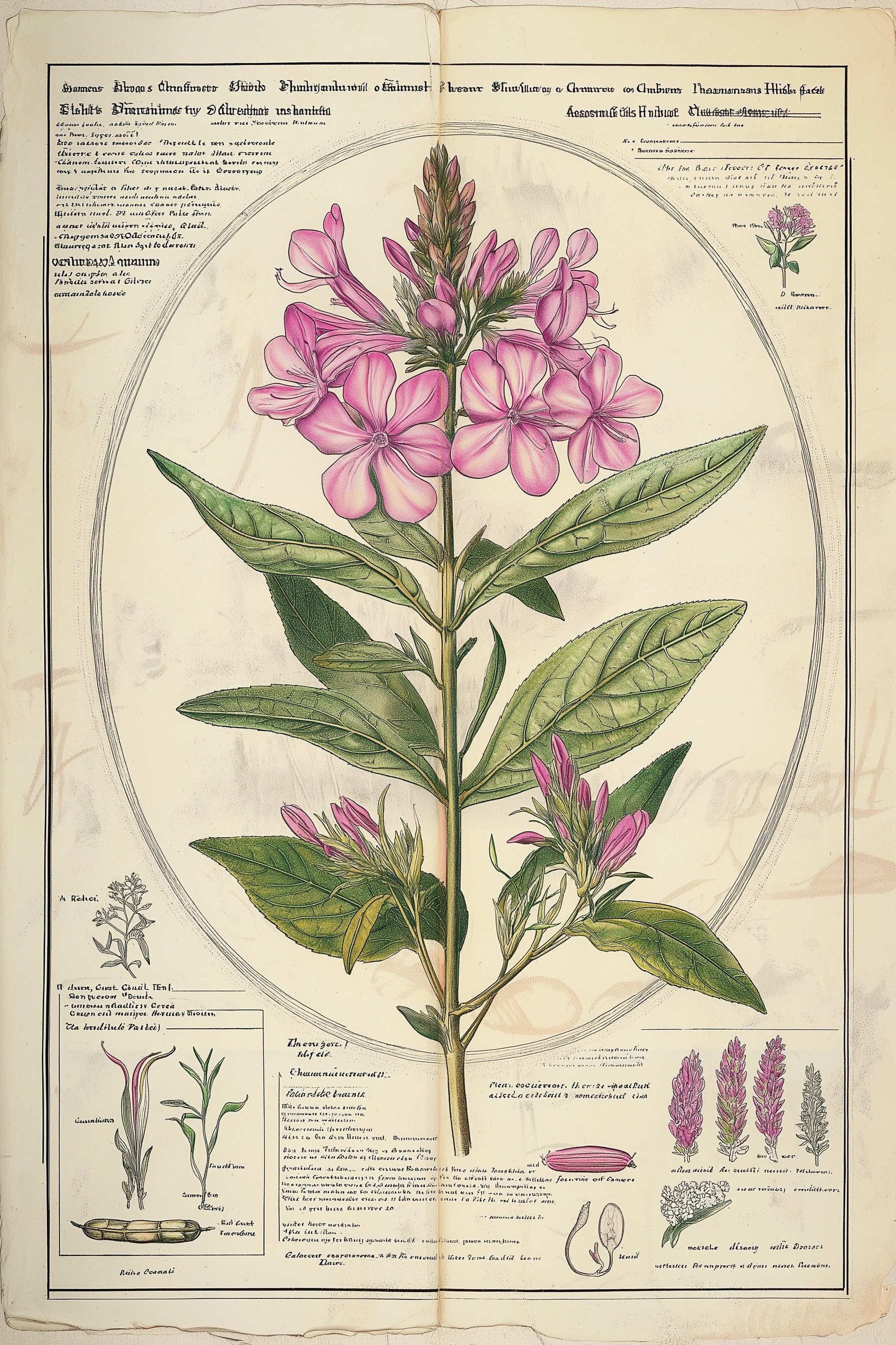 Vintage Botanical Art: Fireweed Illustration