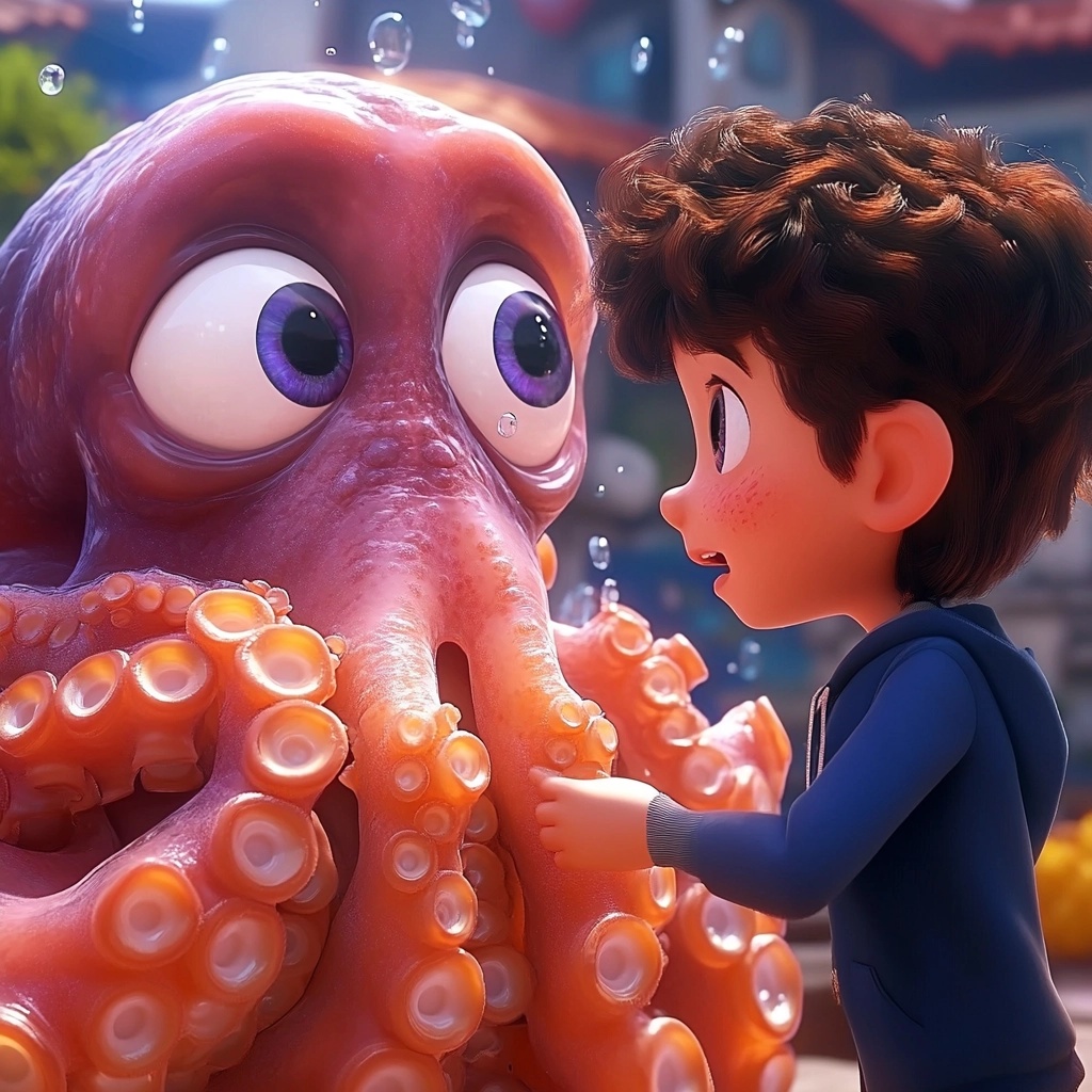 Underwater Friendship: Octopus and Fish Adventure