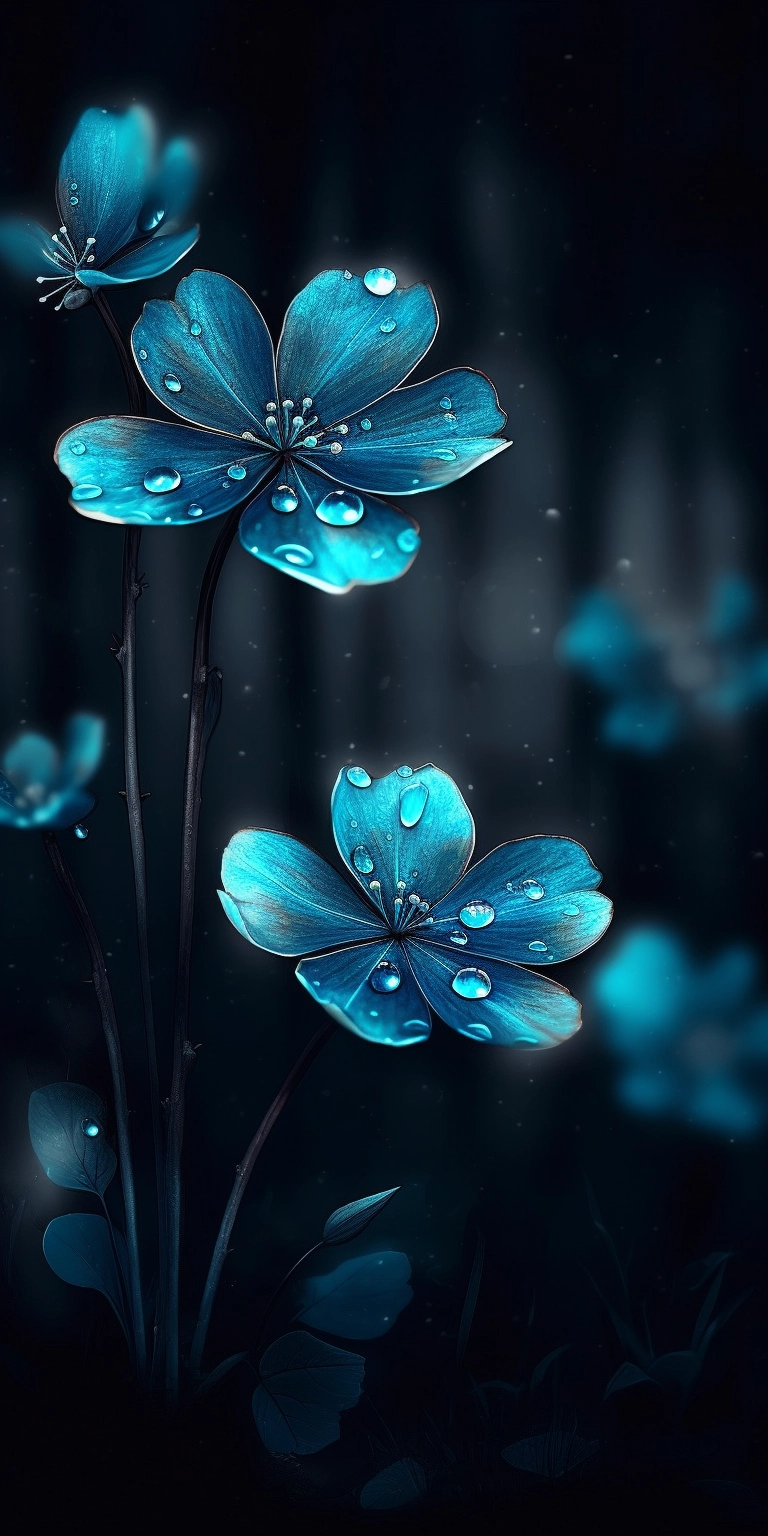 Beautiful Blue Flowers: Vector Art by Olga Boznańska