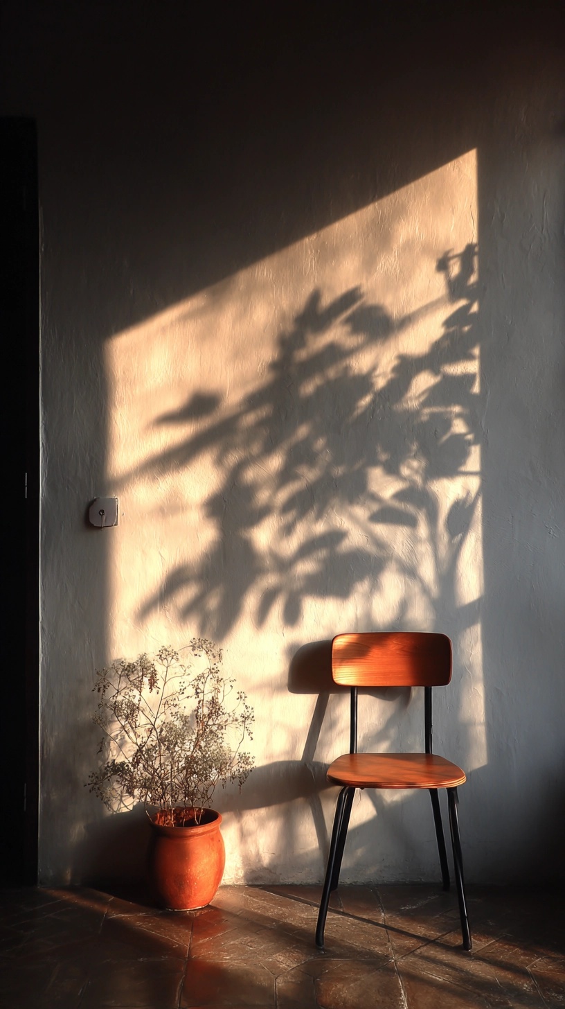 Serene Plant Shadows: Embrace Minimalist Calm