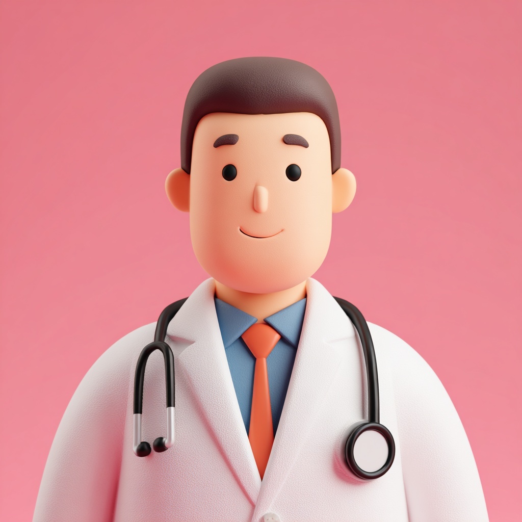 Professional Doctor Icon in 3D Minimal Style