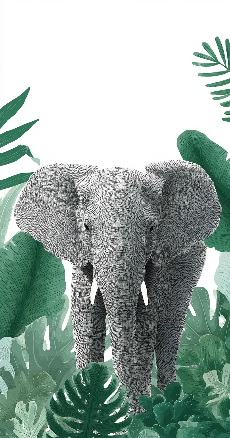 Fun 5D African Elephant Illustration for Kids
