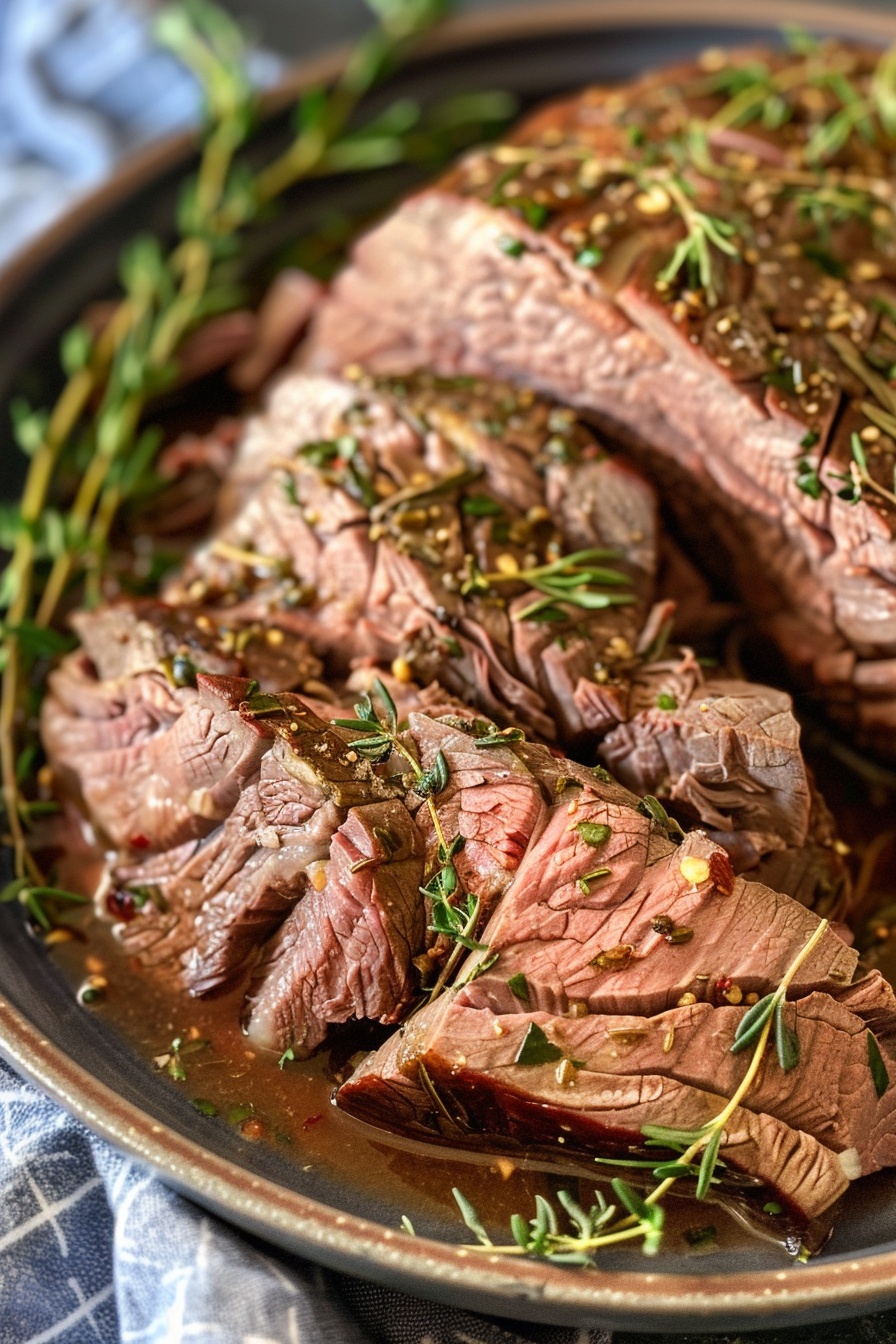 Juicy Tuscan-Style Slow-Cooked Beef Roast captured in stunning iPhone 15 Pro photo