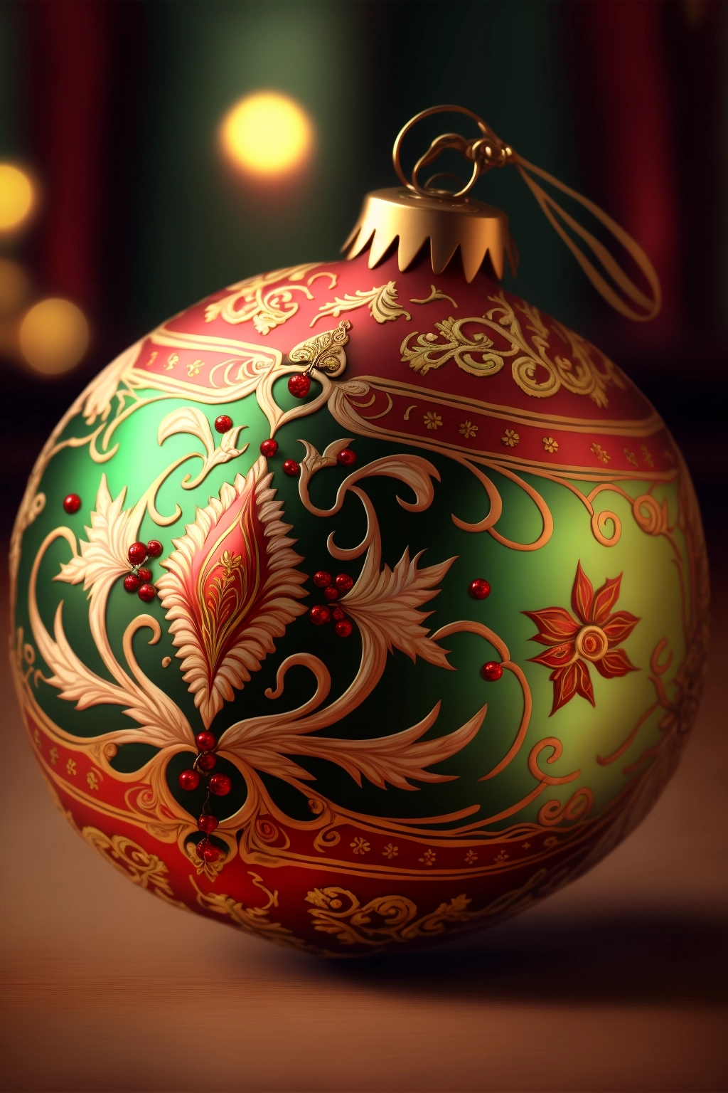 Hand-Painted Christmas Ornaments: Traditional Design for a Cozy Holiday