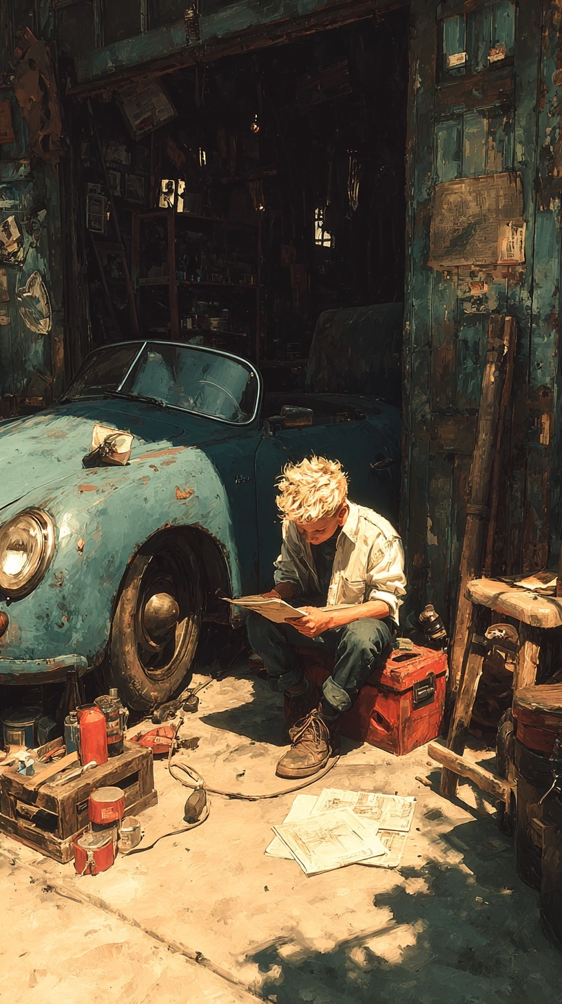 Young Inventor Creates Classic Car in 1950s Garage