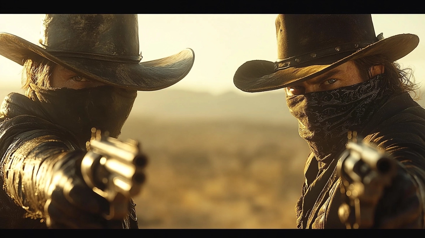 Desert Standoff: Two Cowboys Face Off