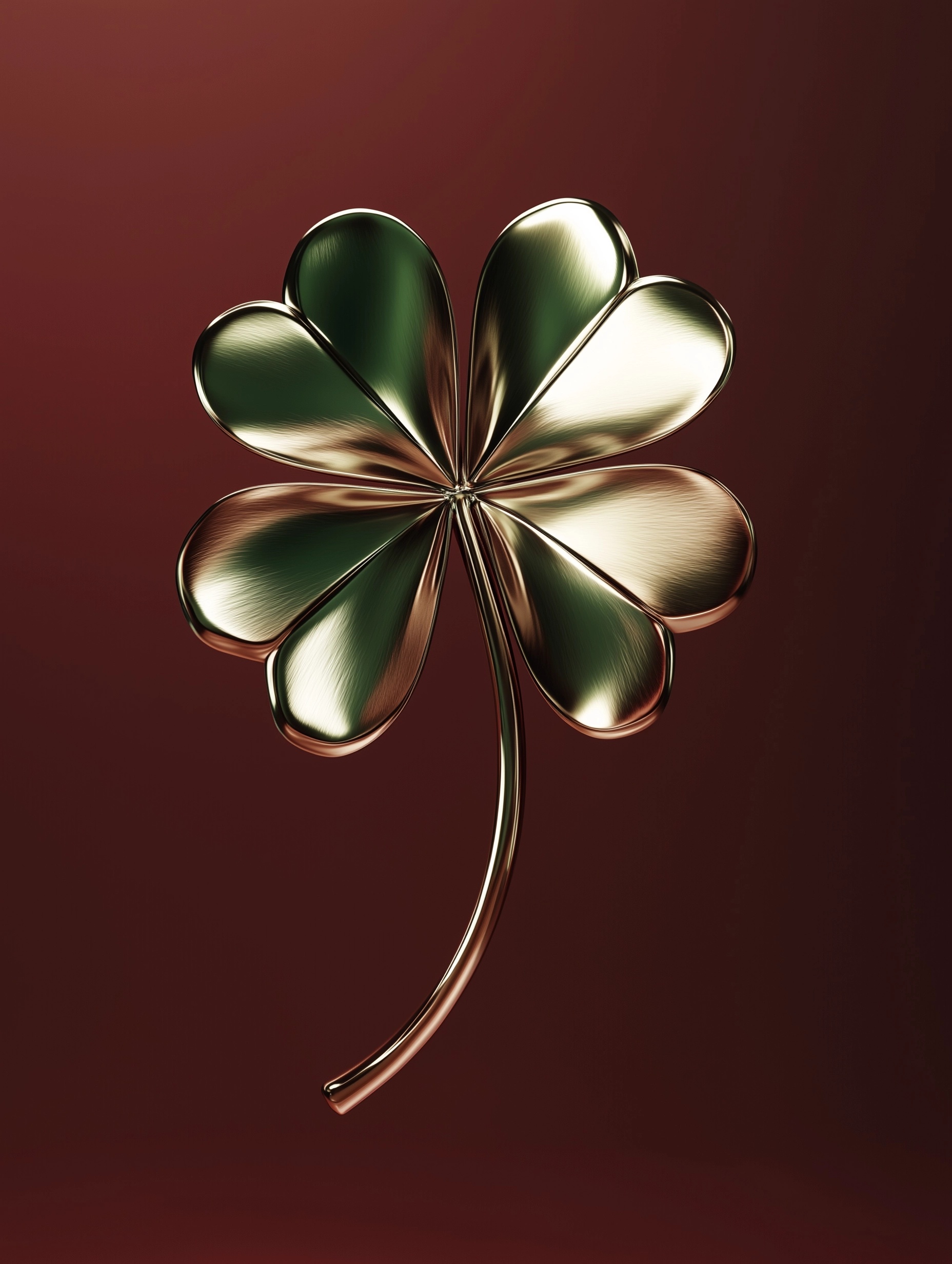 Luxury 3D Shamrock Render: Elegance Redefined