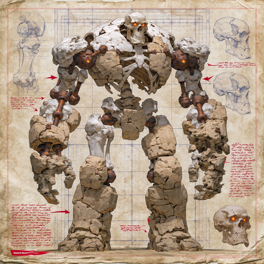 Sunbleached Golem Concept Art for DnD 5E