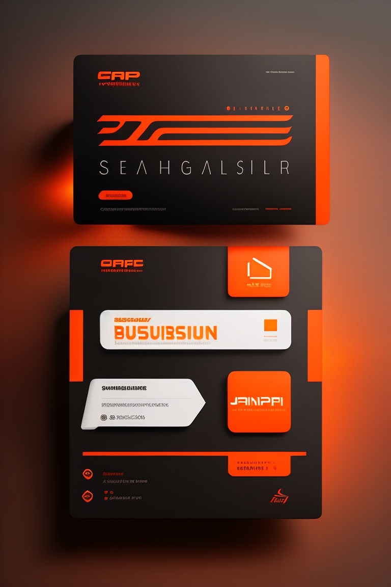 Game Studio Business Card - Black, White & Orange Design