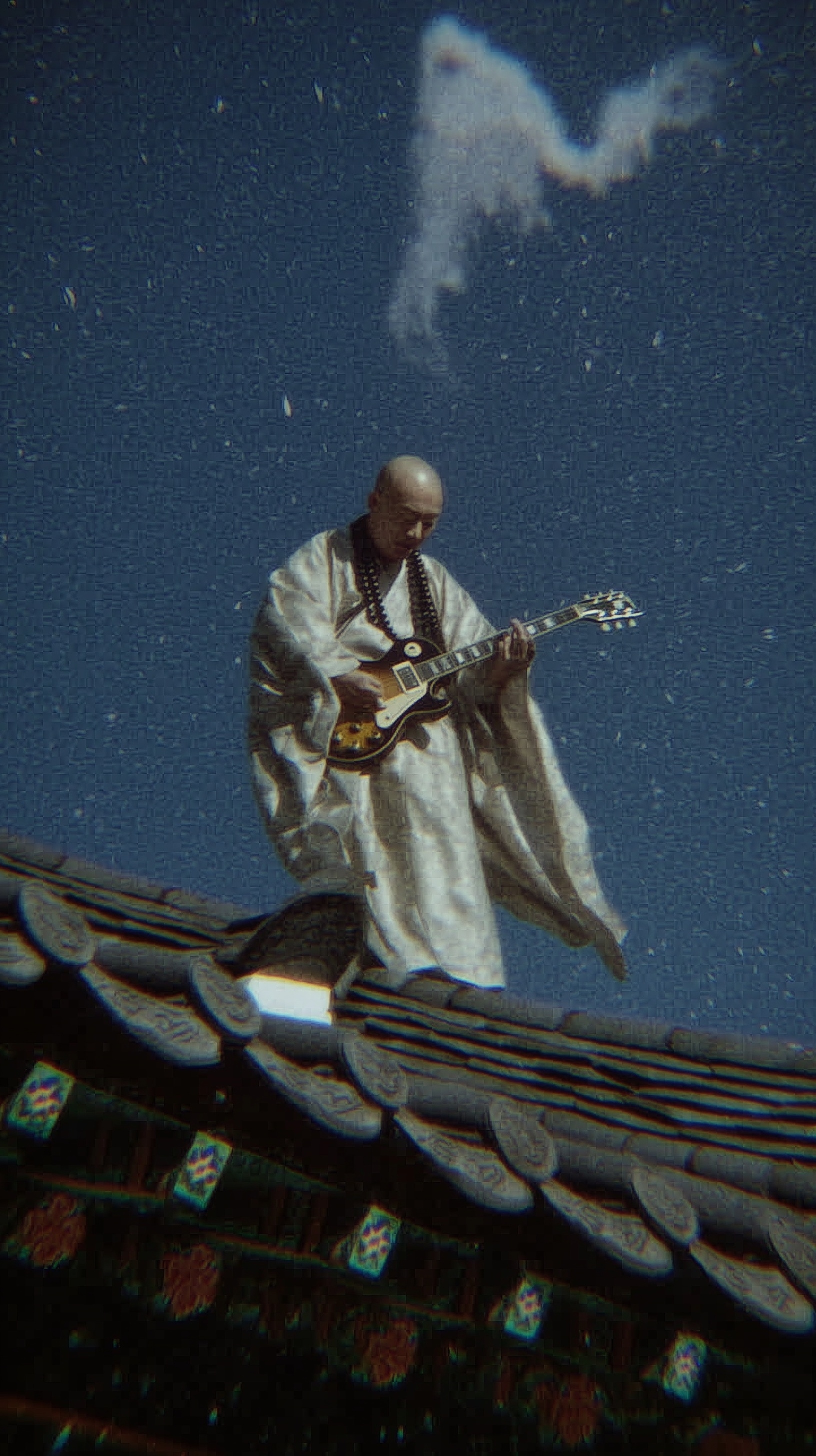 Monk Rocks: Surreal Guitar on a Hanok Rooftop