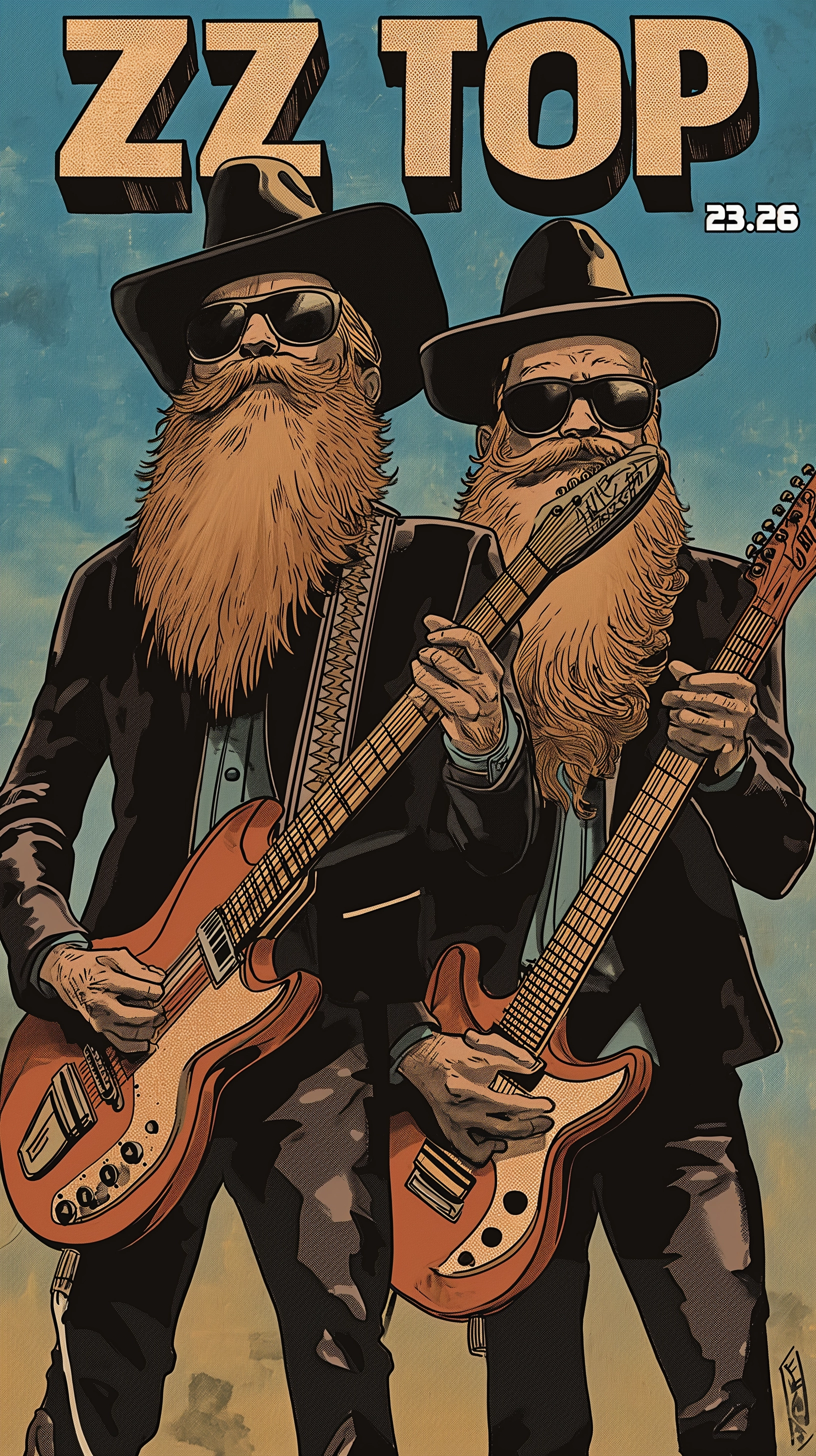 Marvel-Style ZZ Top: Rocking Guitars & Epic Beards