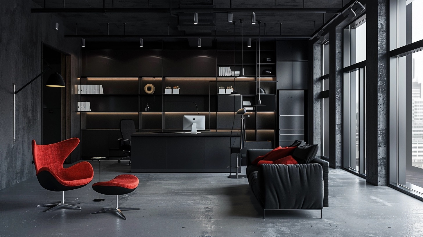 Modern Design Agency: Black and Red Minimalist Furniture