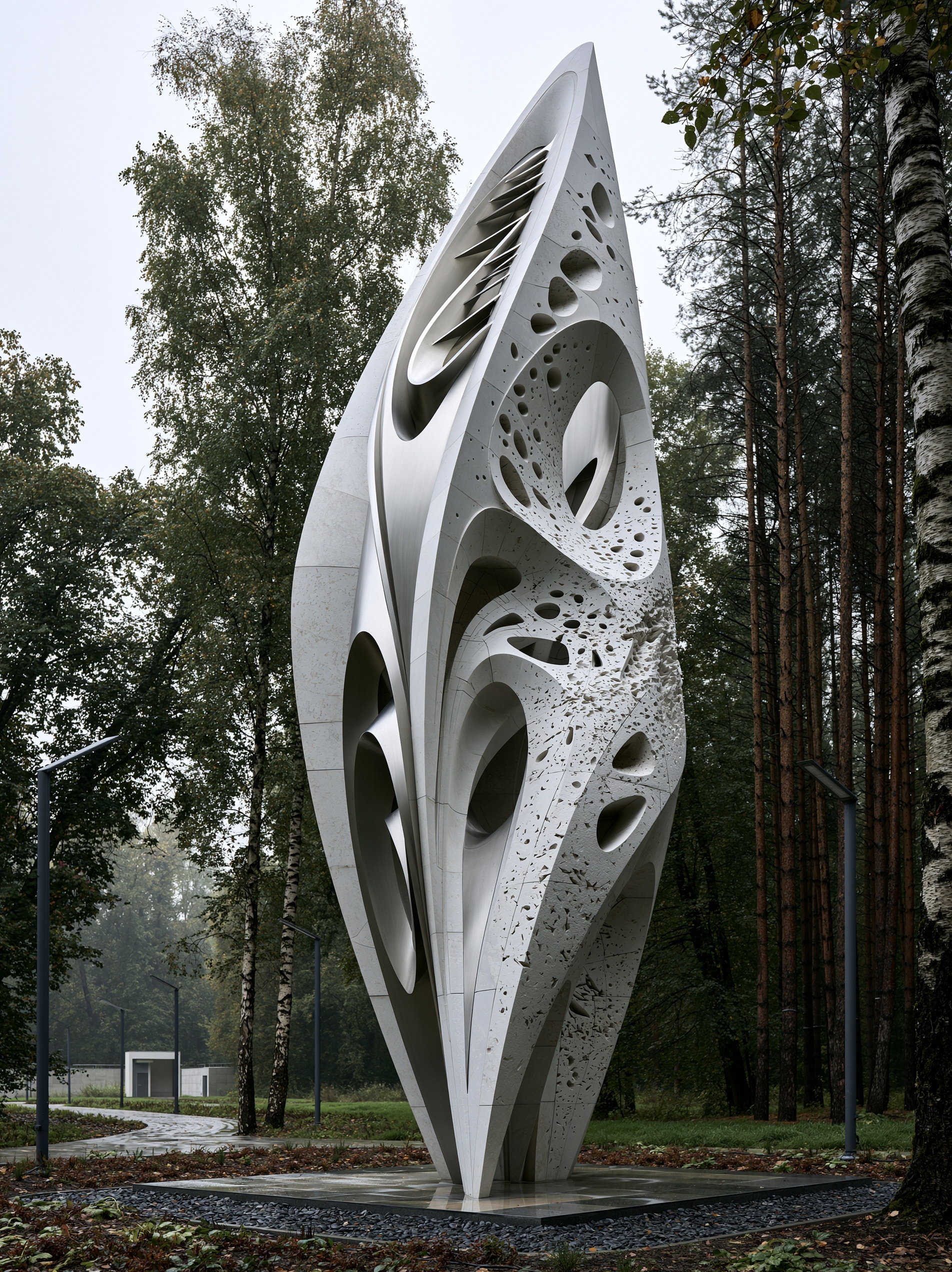 Ray of Light: Stunning 6m Stone Stele in the Park