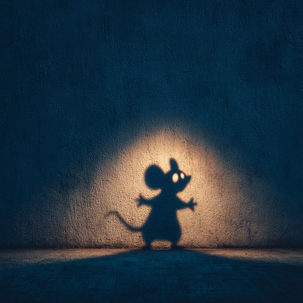 Chilling Cartoon Mouse Shadow for Spooky Vibes