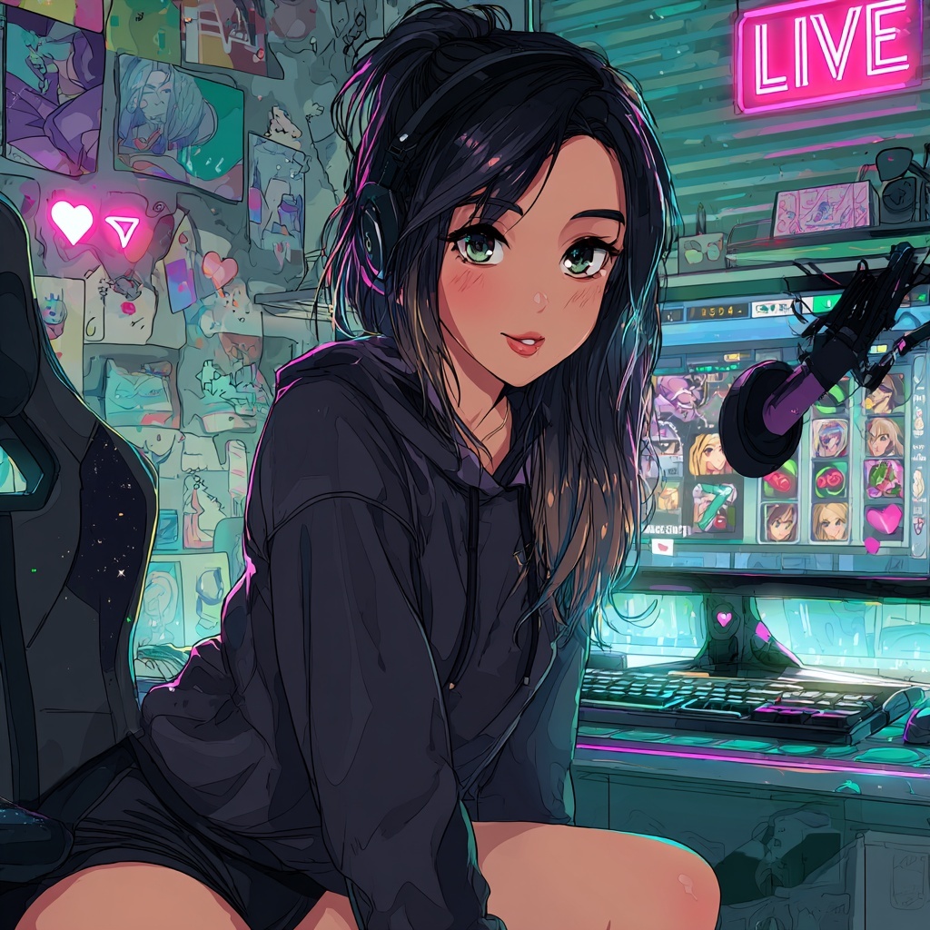 Join the Stream: Fun with Our Anime Girl Gamer!