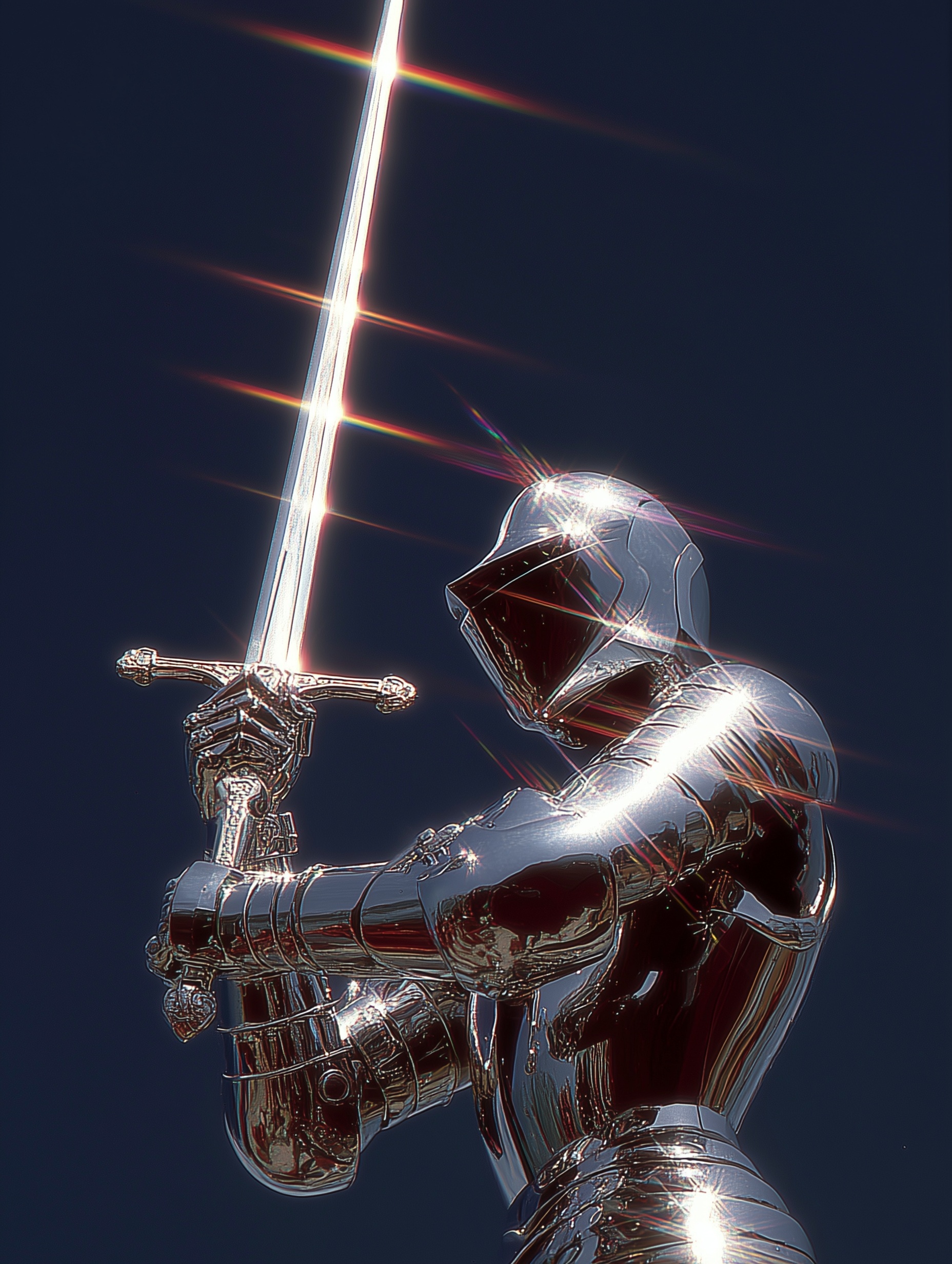 Arthurian Knight with Lance and Holy Crucifix