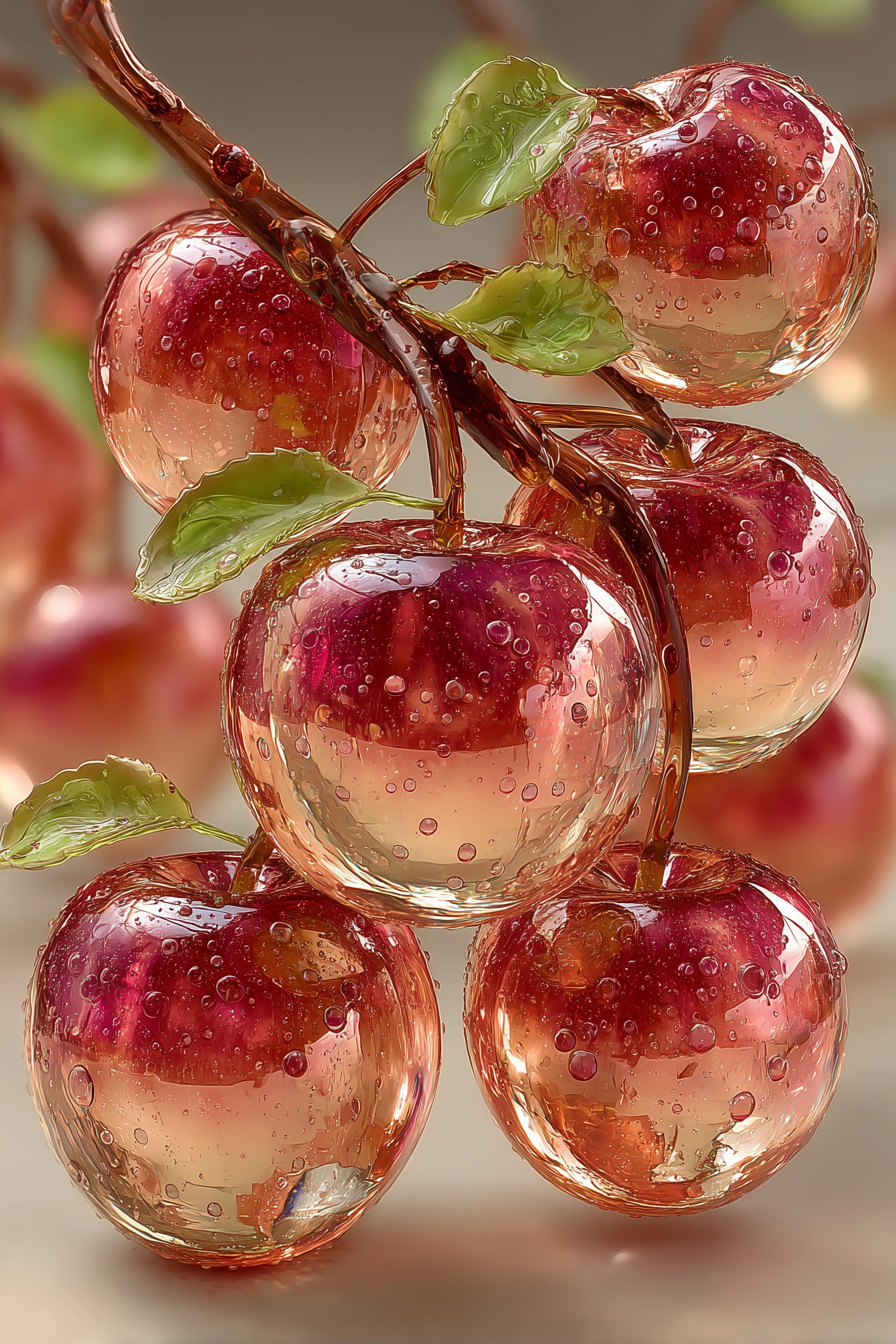 Stunning Glass Peaches: A Macro Visual Delight